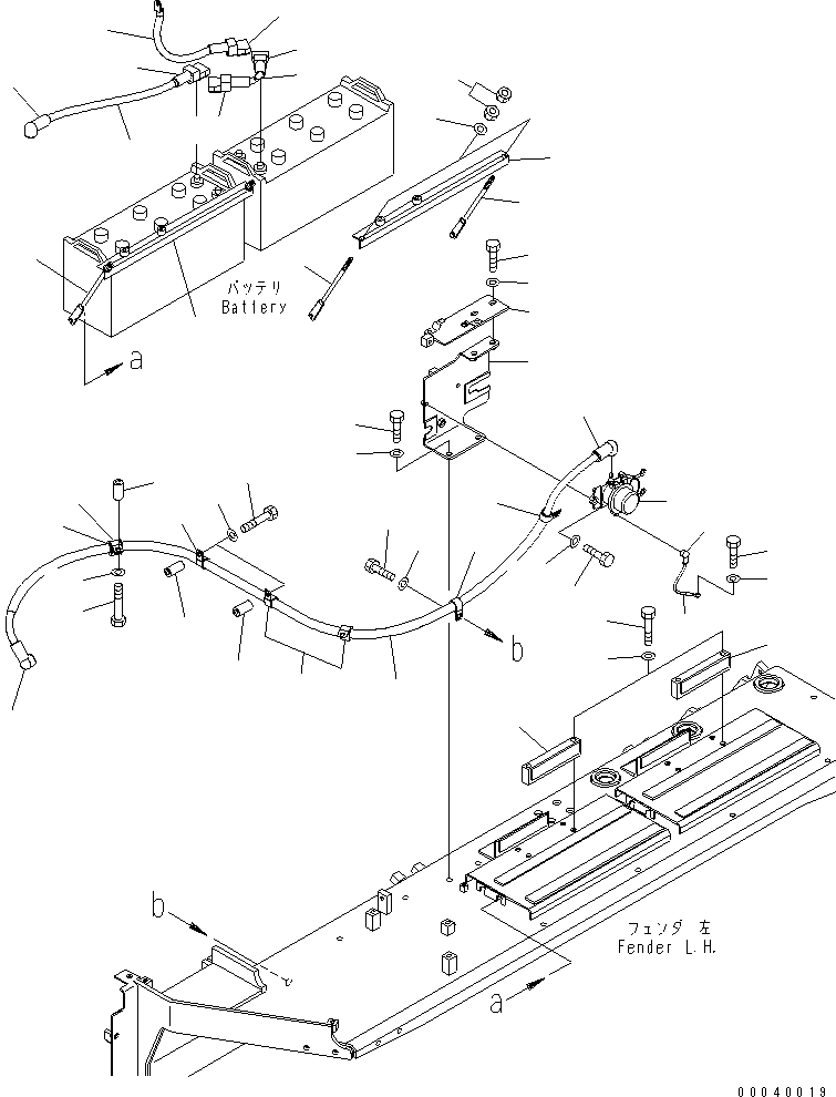 Bulldozers Komatsu / D85PX-15E0 S/N 1201-11608 (ecot3, For EU)(d85px-2c) / BATTERY HOLDER AND STARTING HARNESS(#1201-)(270230 : M2210-02C0)