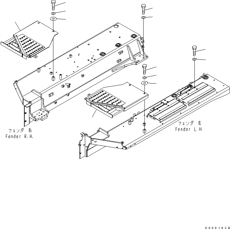 Bulldozers Komatsu / D85PX-15E0 S/N 1201-11608 (ecot3, For EU)(d85px-2c) / FENDER RELATED PARTS(#1201-)(270380 : M2214-01C0)