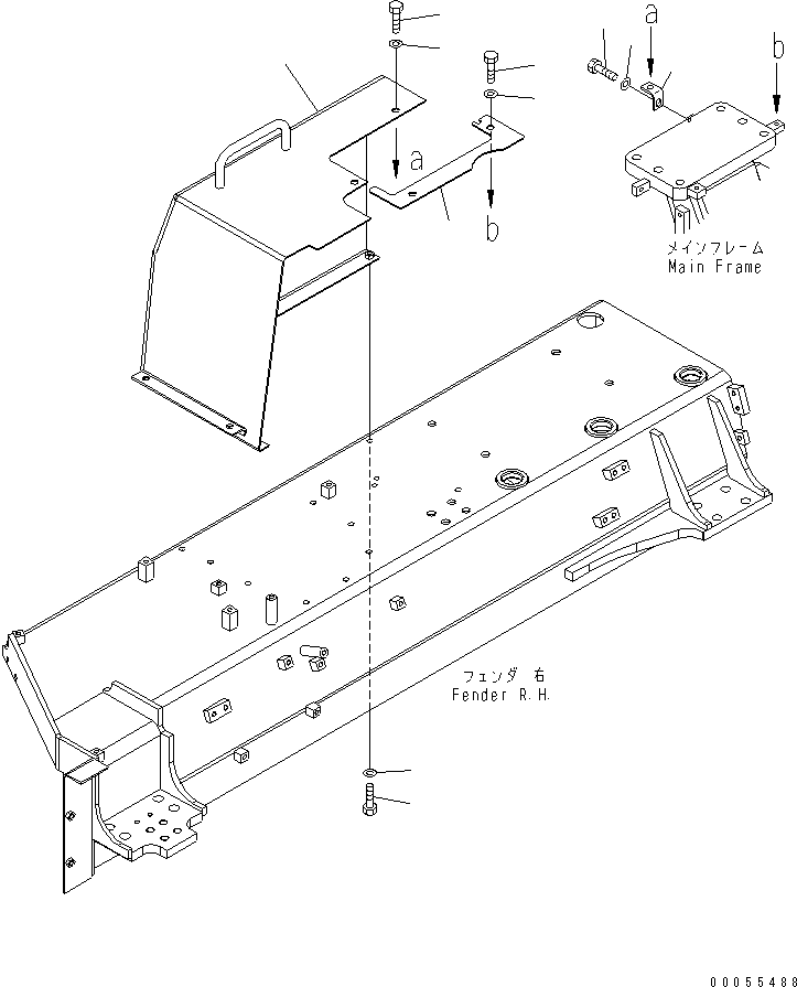 Bulldozers Komatsu / D85PX-15E0 S/N 1201-11608 (ecot3, For EU)(d85px-2c) / FENDER COVER (R.H.)(#1201-)(270410 : M2214-04C0)