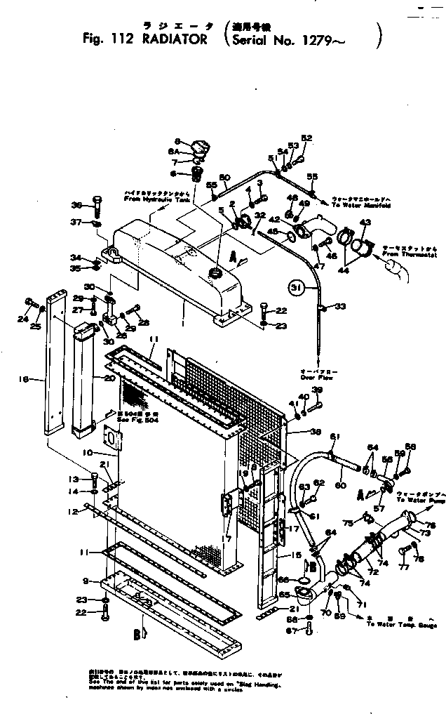 Crawler Loaders Komatsu / D95S-1 S/N 1003-UP(d95s-1r) / RADIATOR AND OIL COOLER(#1279-)(030080 : 112) Crawler Loaders Komatsu / D95S-1 S/N 1003-UP(d95s-1r) / RADIATOR AND OIL COOLER(#1279-)(030080 : 112)