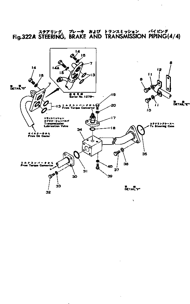 Crawler Loaders Komatsu / D95S-1 S/N 1003-UP(d95s-1r) / STEERING ? BRAKE AND TRANSMISSION PIPING (4/4)(090120 : 322A) Crawler Loaders Komatsu / D95S-1 S/N 1003-UP(d95s-1r) / STEERING ? BRAKE AND TRANSMISSION PIPING (4/4)(090120 : 322A)