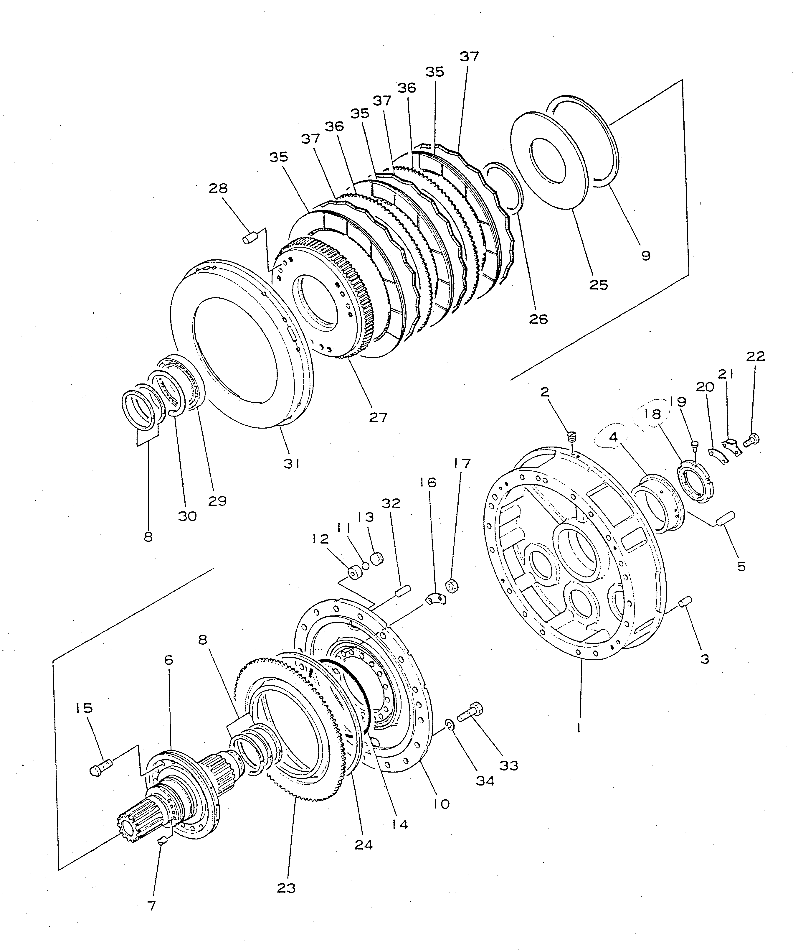 Crawler Loaders Komatsu / D95S-2 S/N 2001-UP(d95s-2c) / TRANSMISSION GEAR AND SHAFT (3/3)(060070 : 1254) Crawler Loaders Komatsu / D95S-2 S/N 2001-UP(d95s-2c) / TRANSMISSION GEAR AND SHAFT (3/3)(060070 : 1254)