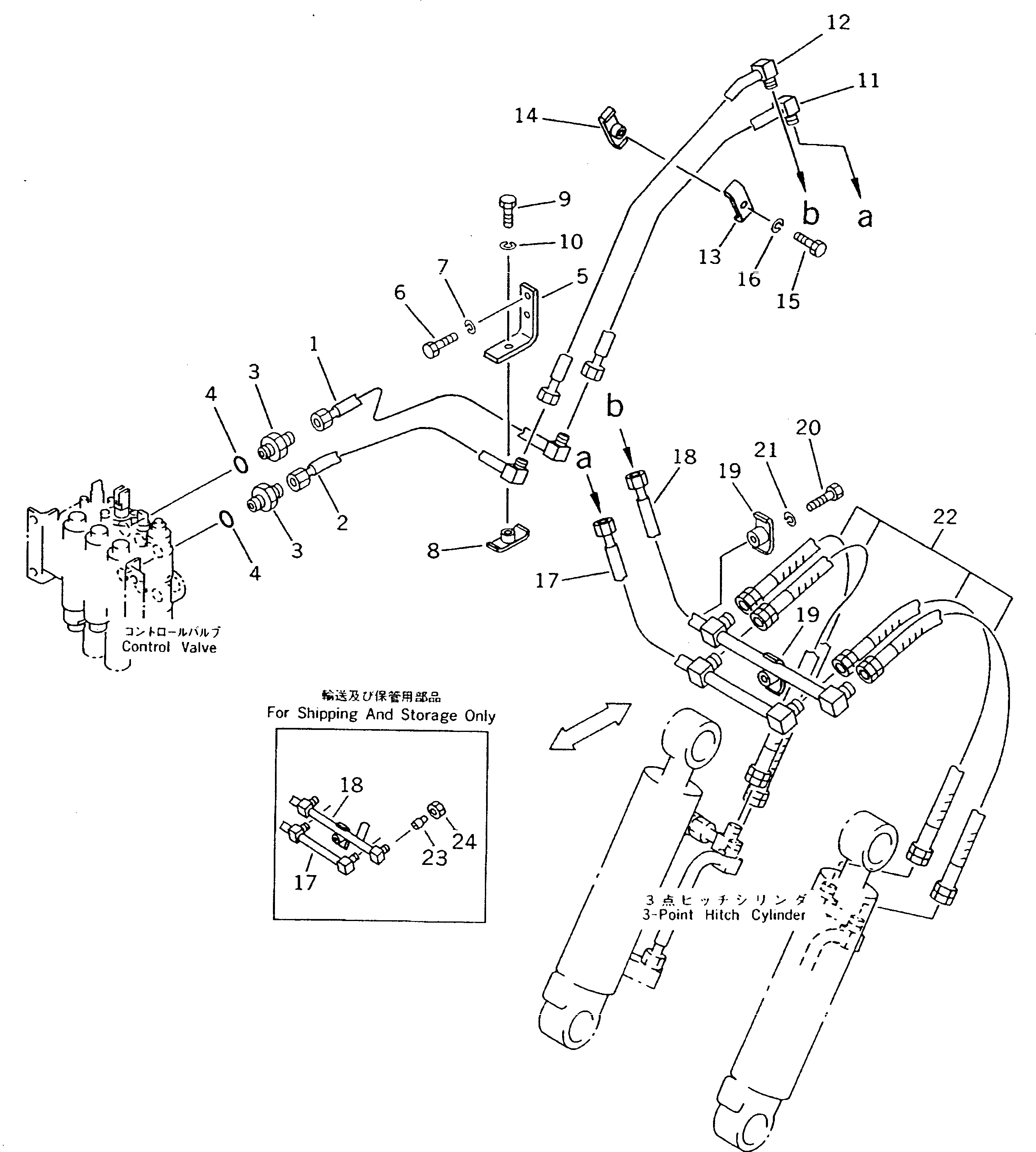 Bulldozers Komatsu / DNH020-6L-LT S/N 60001-UP (D21PL-6)(dnh0207c) / HYDRAULIC PIPING (VALVE TO CYLINDER) (FOR 3-POINT HITCH)(060040 : 6611)