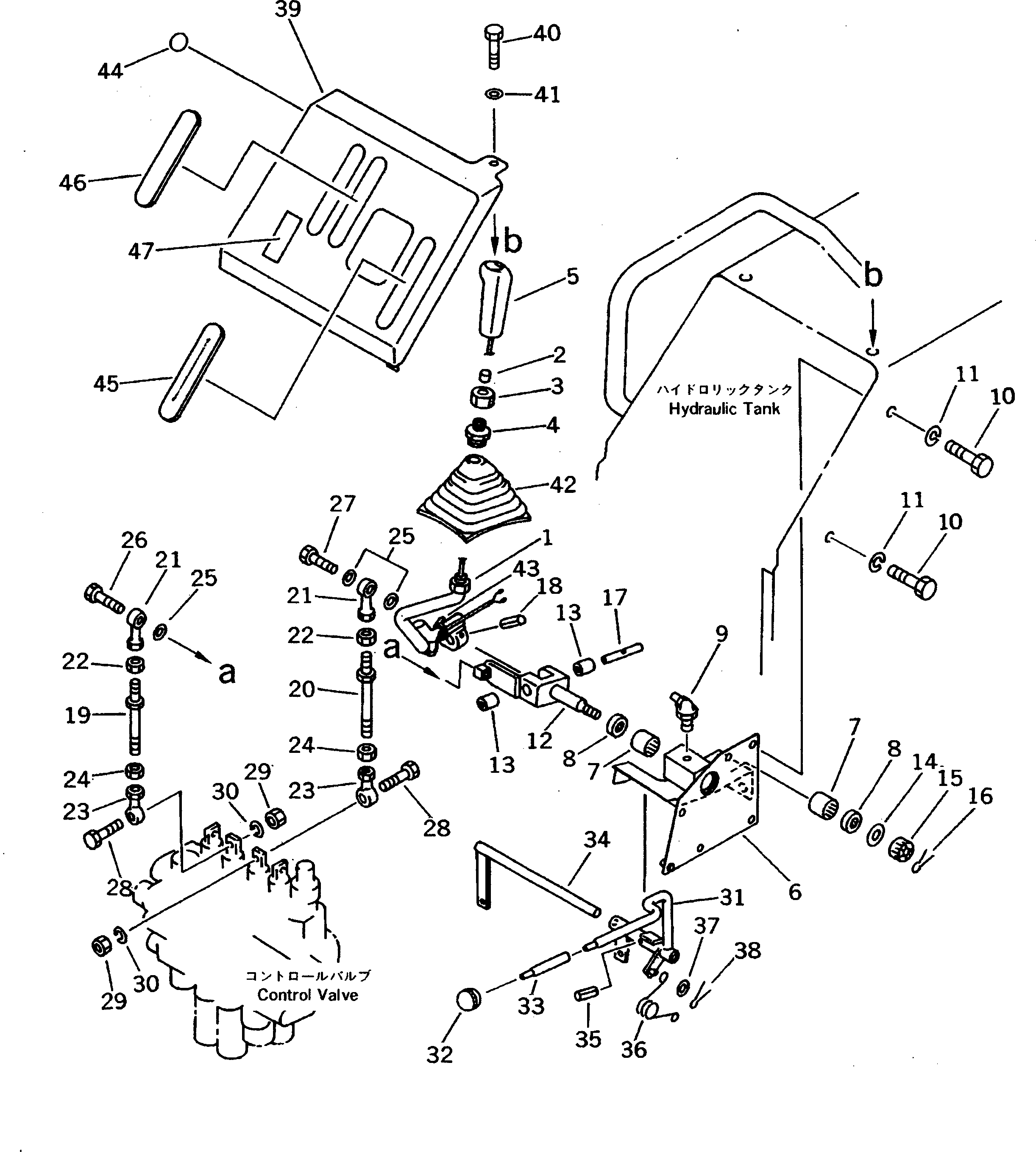 Bulldozers Komatsu / DNH031-3K-E S/N 42001-UP (D31E-20)(dnh0312c) / WORK EQUIPMENT CONTROL LEVER (1/2) (FOR 3-POINT HITCH OR RIPPER)(060010 : K2510-01A5)
