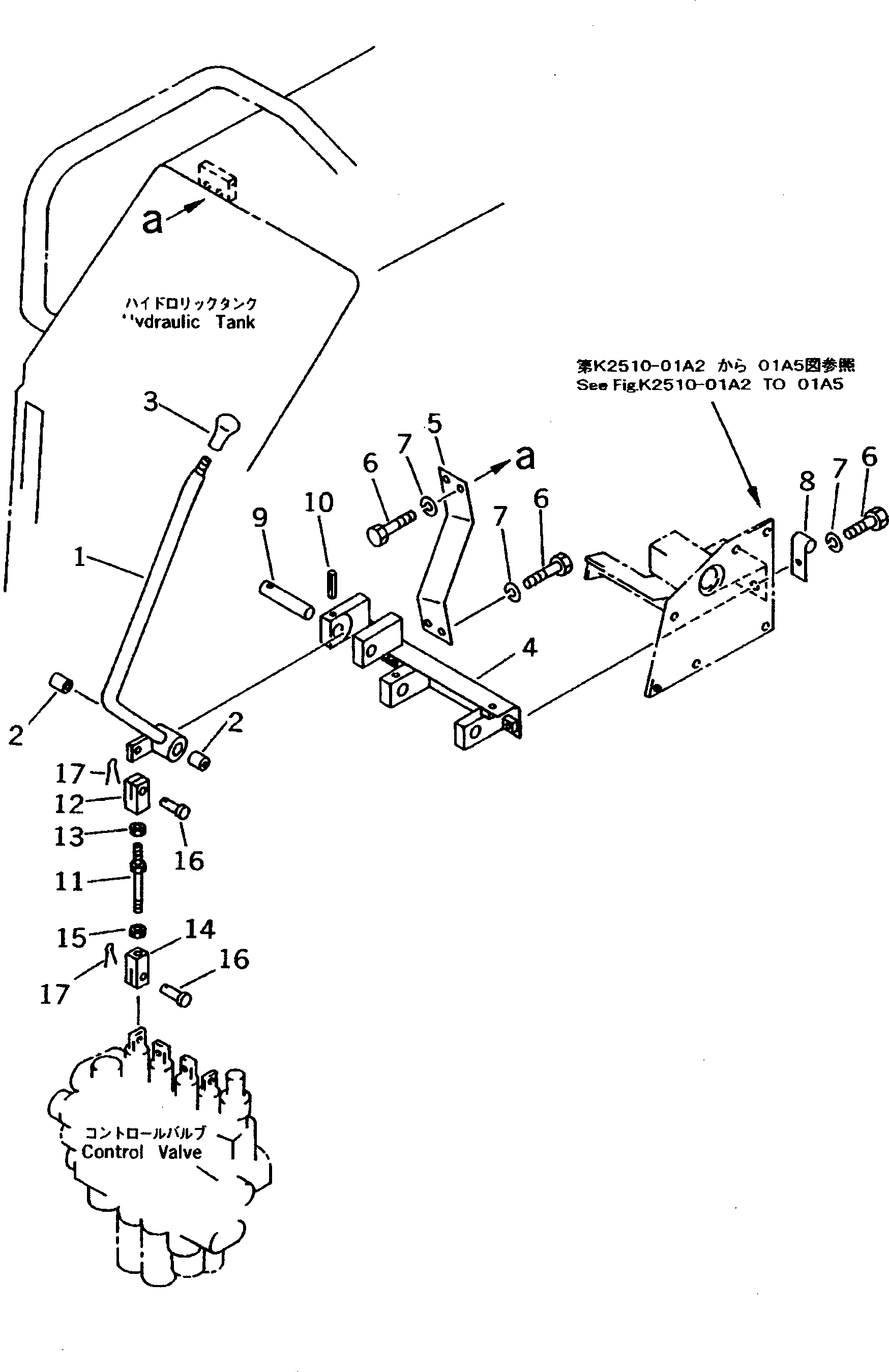 Bulldozers Komatsu / DNH031-3K-E S/N 42001-UP (D31E-20)(dnh0312c) / WORK EQUIPMENT CONTROL LEVER (2/2) (FOR 3-POINT HITCH OR RIPPER)(060020 : K2510-02A5)
