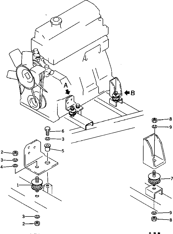 Compressors Komatsu / EC50ZS-5 S/N 20001-UP(ec50zs-c) / ENGINE MOUNTING(030010 : 1001)