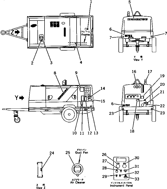 Compressors Komatsu / EC75ZS-3 S/N 3001-UP(ec75zs0c) / MARKS AND PLATES (FOR JAPAN)(210010 : 9903)