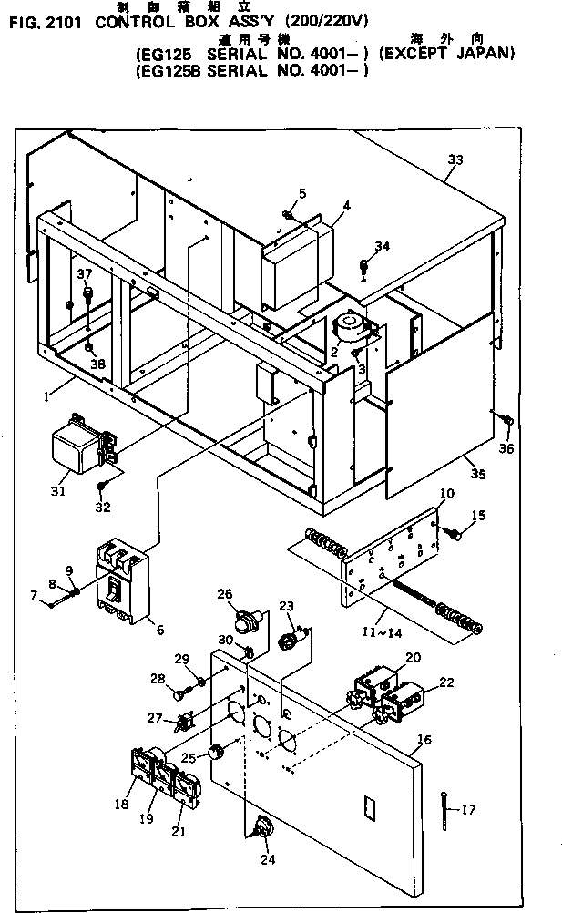 Diesel Generators Komatsu / EG125B-2 S/N 4001-UP(eg125b-r) / CONTROL BOX ASS