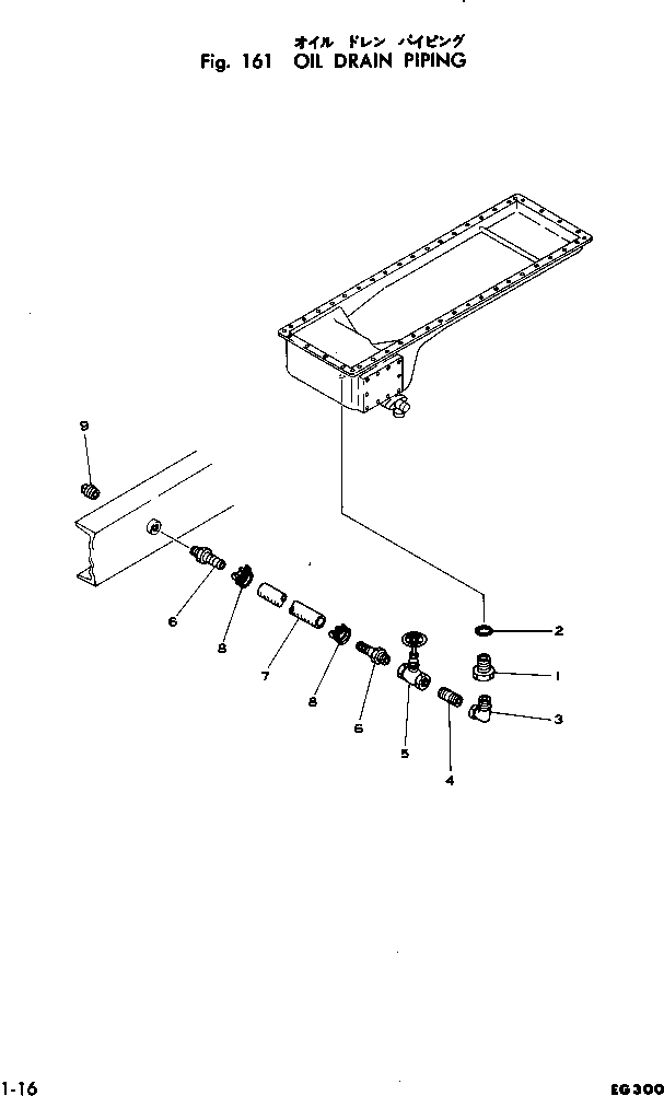 Diesel Generators Komatsu / EG300-1 S/N 1001-UP(eg300-1c) / OIL DRAIN PIPING(030070 : 161)