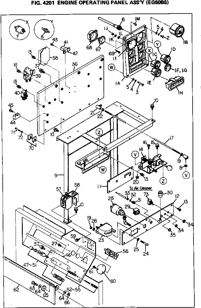 Diesel Generators Komatsu / EG60BS-1 S/N 4501-UP(eg60bs-r) / ENGINE OPERATING PANEL ASS
