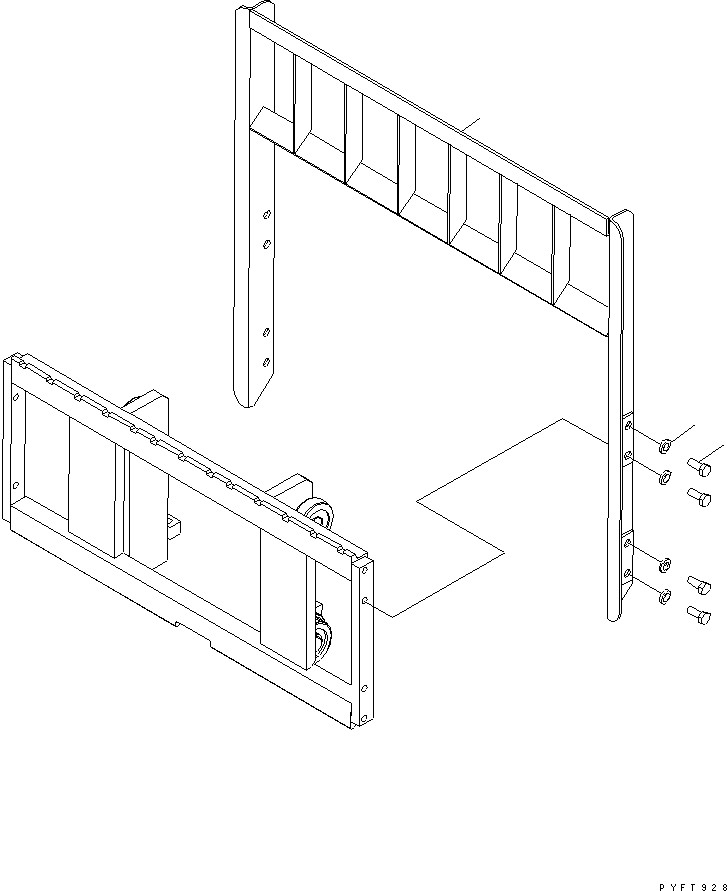 Komatsu parts book diagram for FB09HF-18F-12-A S/N 837898-UP: [її ?і (ГА№ъ№ъјТ ?кЧјР ? ?б)][BACK REST (ANSI)]