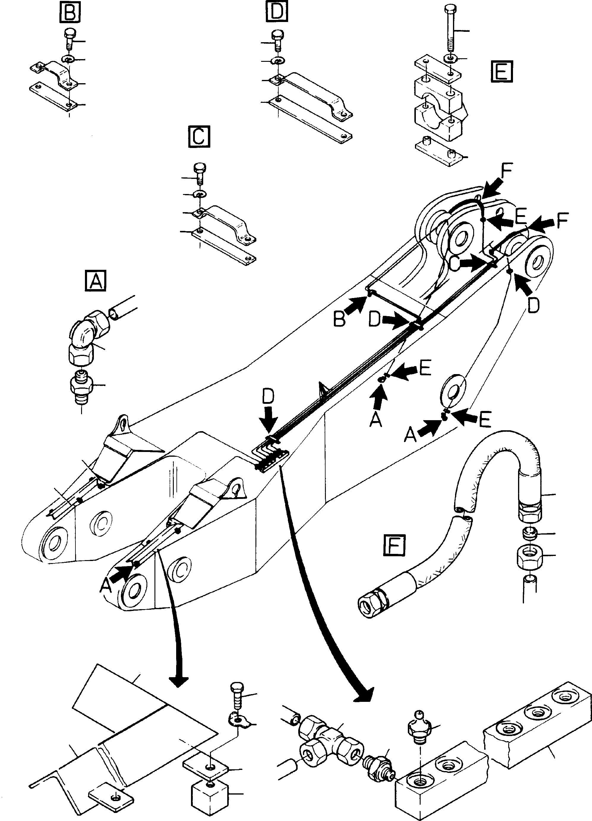 Excavators Mining Komatsu / H185S S/N 06085(g06085) / Backhoe Stick(585-4201 : 585-4201)