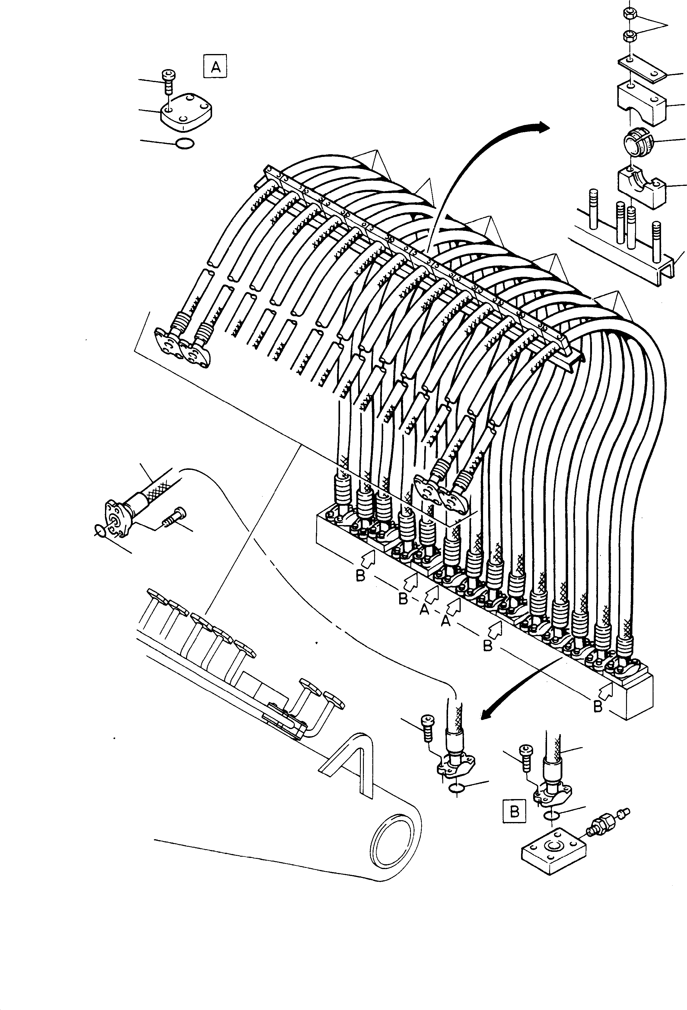 Excavators Mining Komatsu / H185S S/N 06085(g06085) / Lines, Manifold(585-1840 : 585-1840)