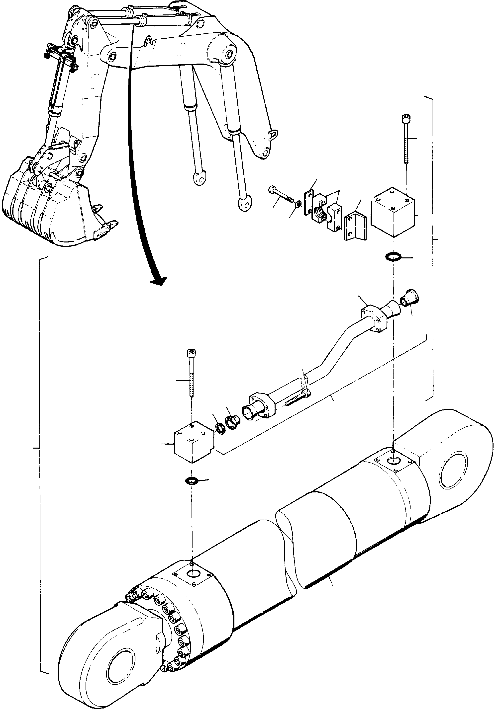 Excavators Mining Komatsu / H185S S/N 06085(g06085) / Stick Cylinder with Pipes(585-4136c : 585-4136c)