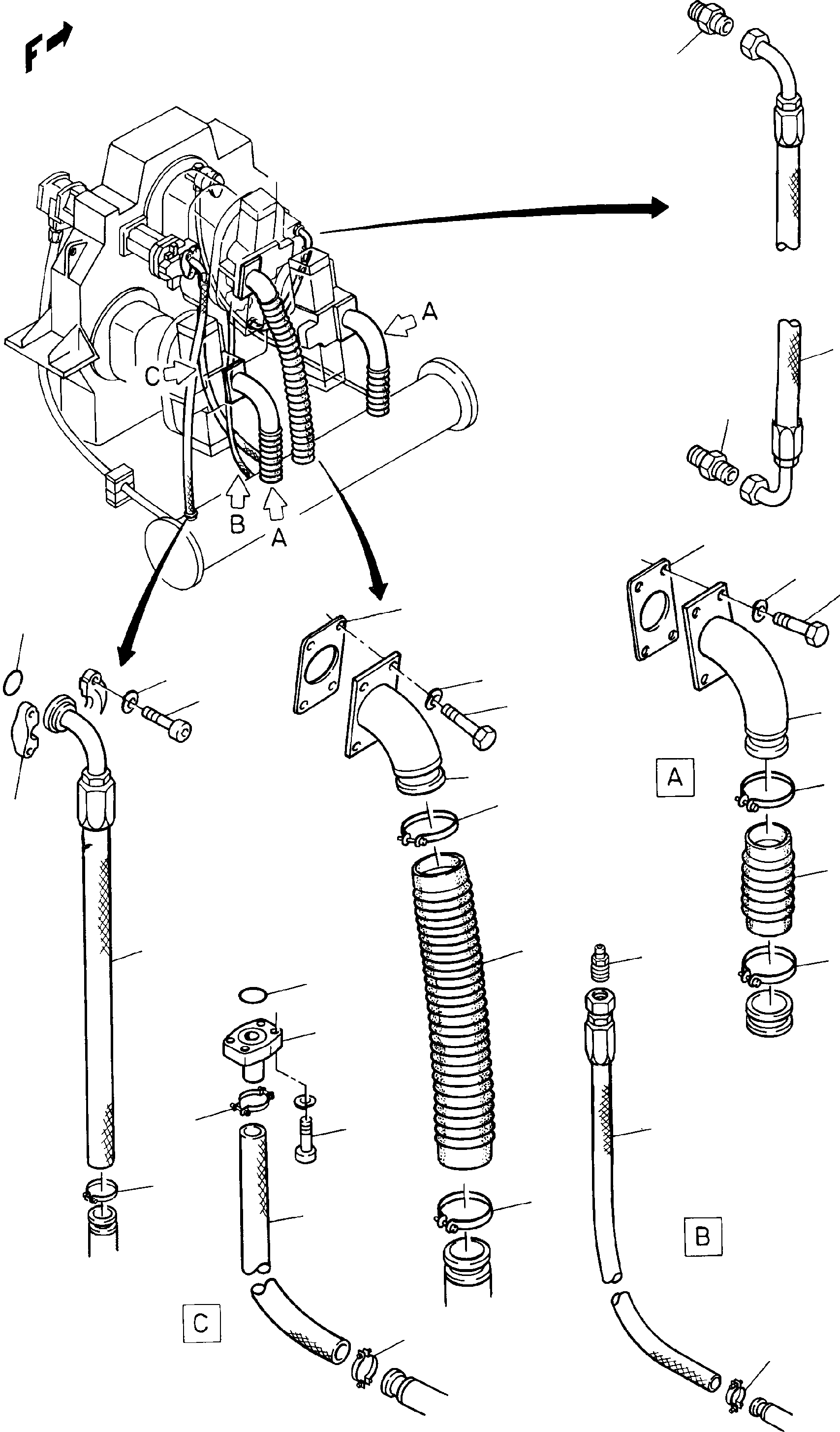 Excavators Mining Komatsu / H185S S/N 06085(g06085) / Suction Lines(585-1888 : 585-1888)