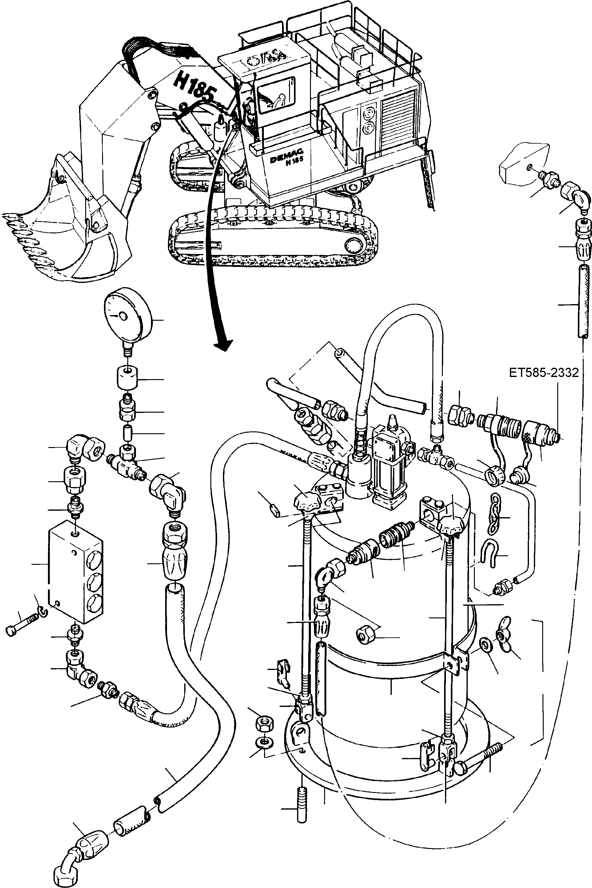 Excavators Mining Komatsu / H185S S/N 06085(g06085) / Drip - Lube Pump Arr.with Hydr. Drive(585-2316a : 585-2316a)