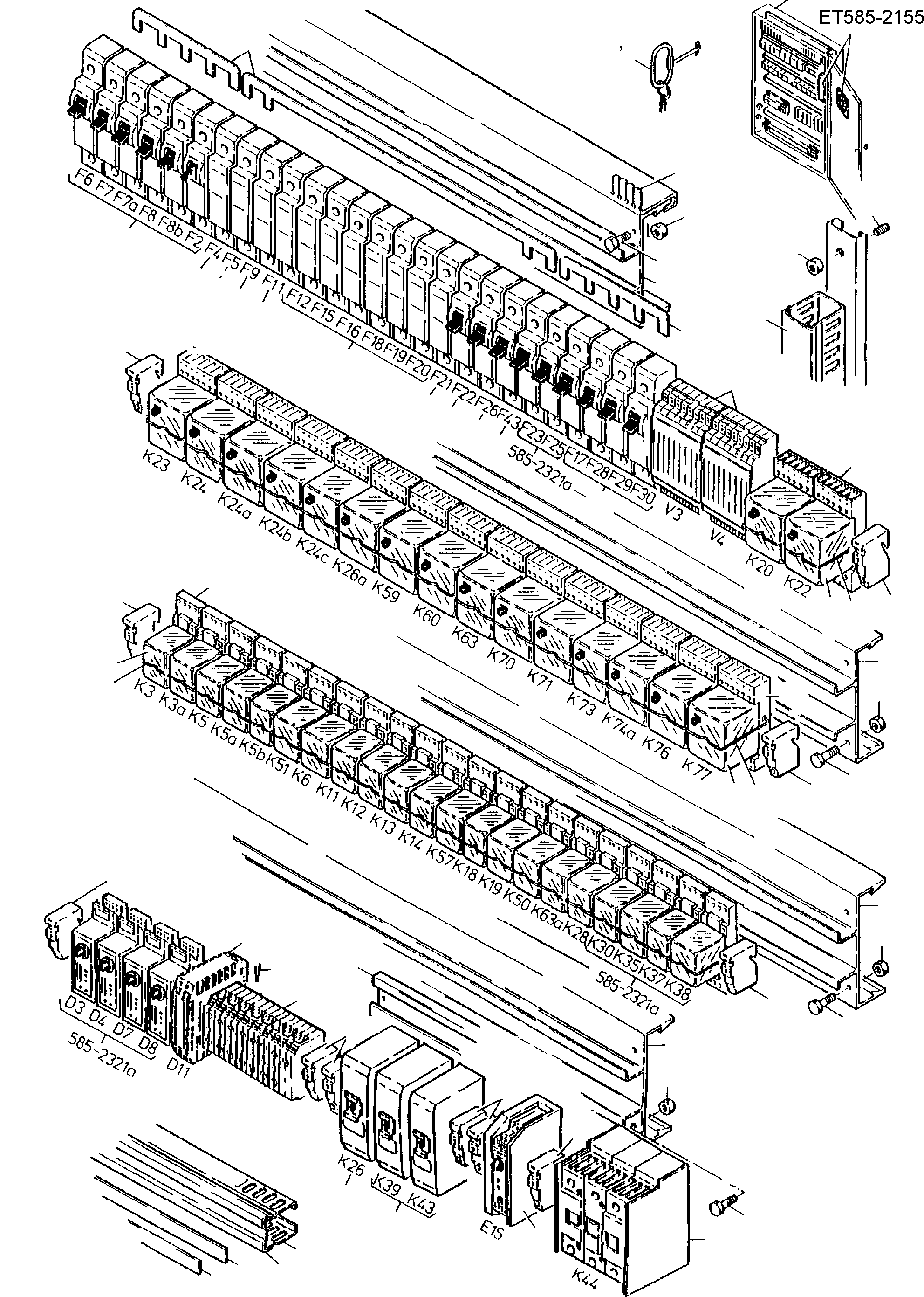 Excavators Mining Komatsu / H185S S/N 06091(g06091) / Main Switch Box(585-2265c : 585-2265c)