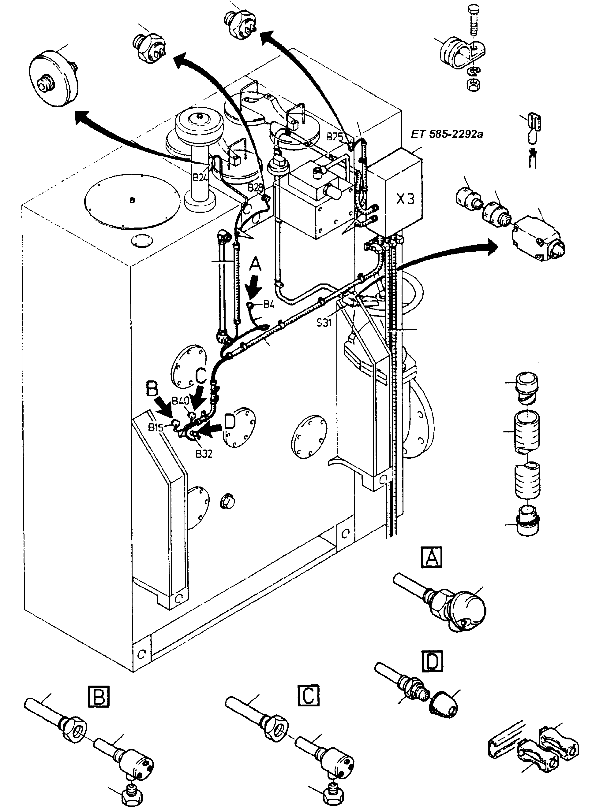 Excavators Mining Komatsu / H185S S/N 06091(g06091) / Wire Layout - Oil Tank and Switch(585-2235 : 585-2235)