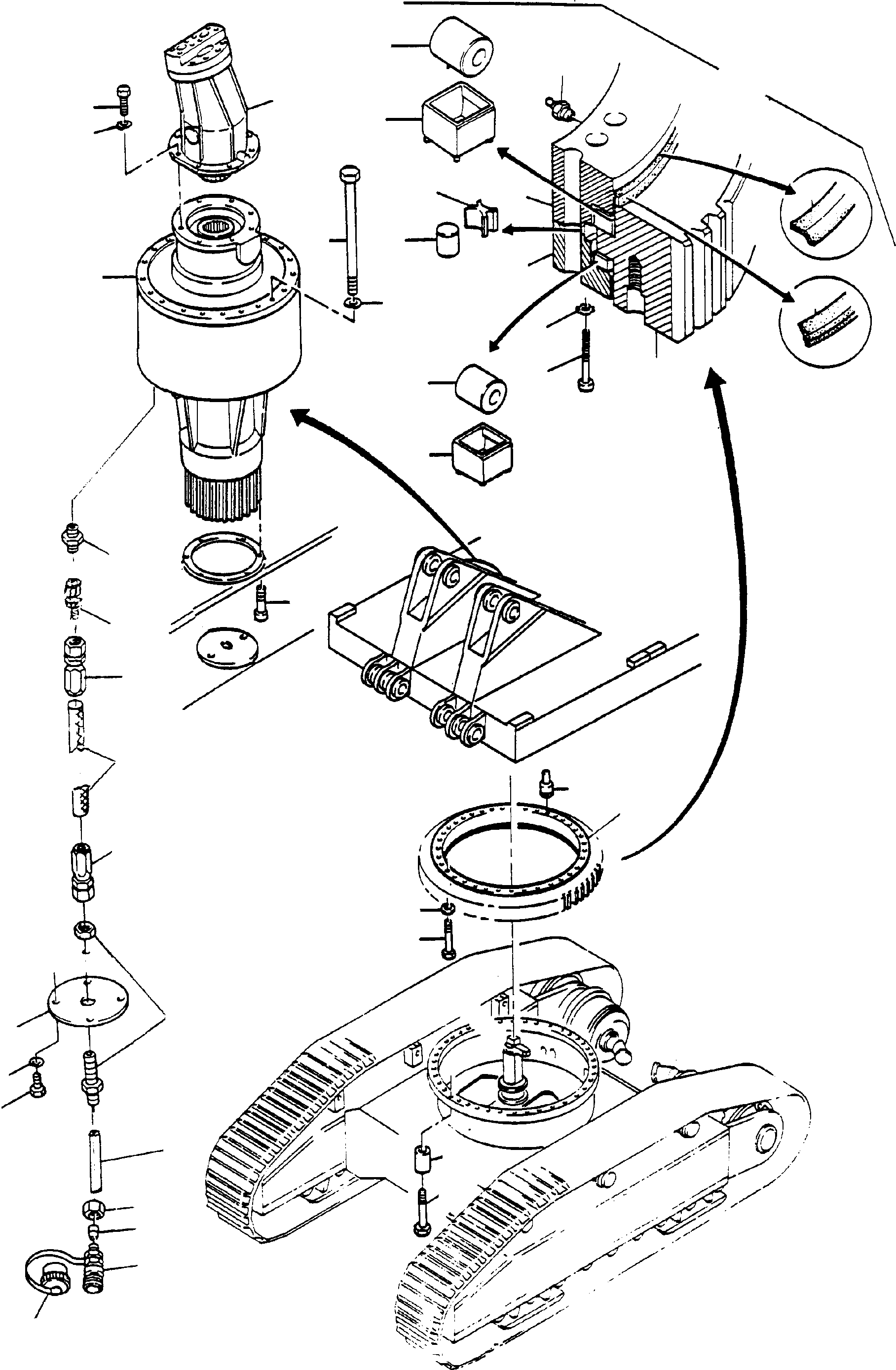 Excavators Mining Komatsu / H185E S/N 06099(g06099) / Swing Ring and Slew Gear Box Arr.(585-1100a : 585-1100a)