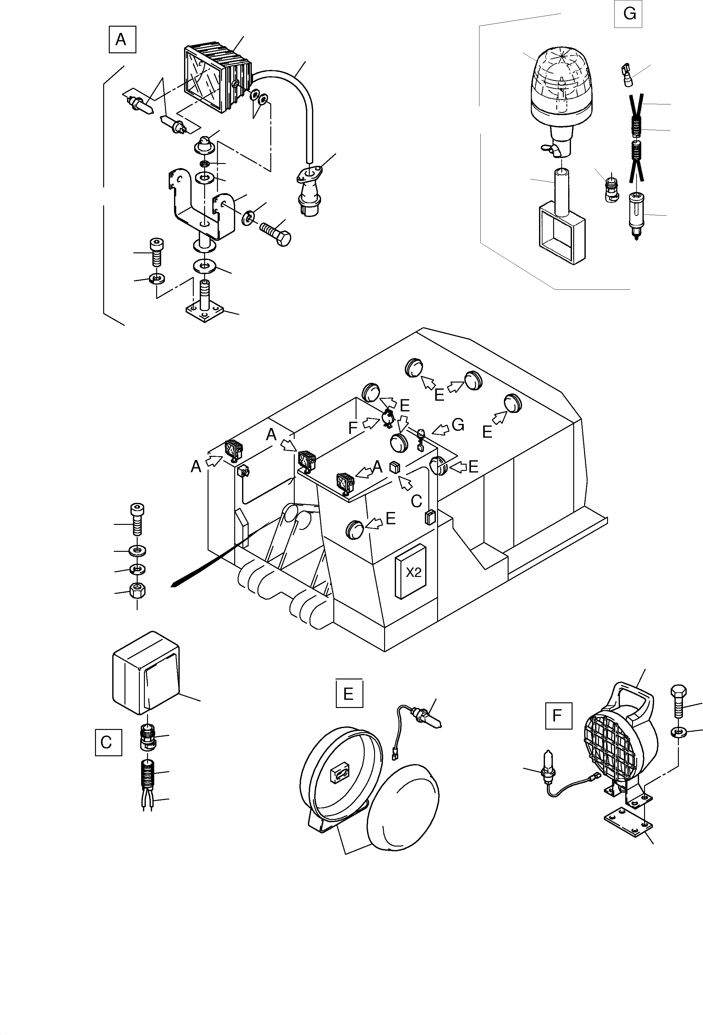 Excavators Mining Komatsu / PC3000-1 S/N 06179(g06179) / Lighting Equipment(485-2105-2 : 485-2105-2)