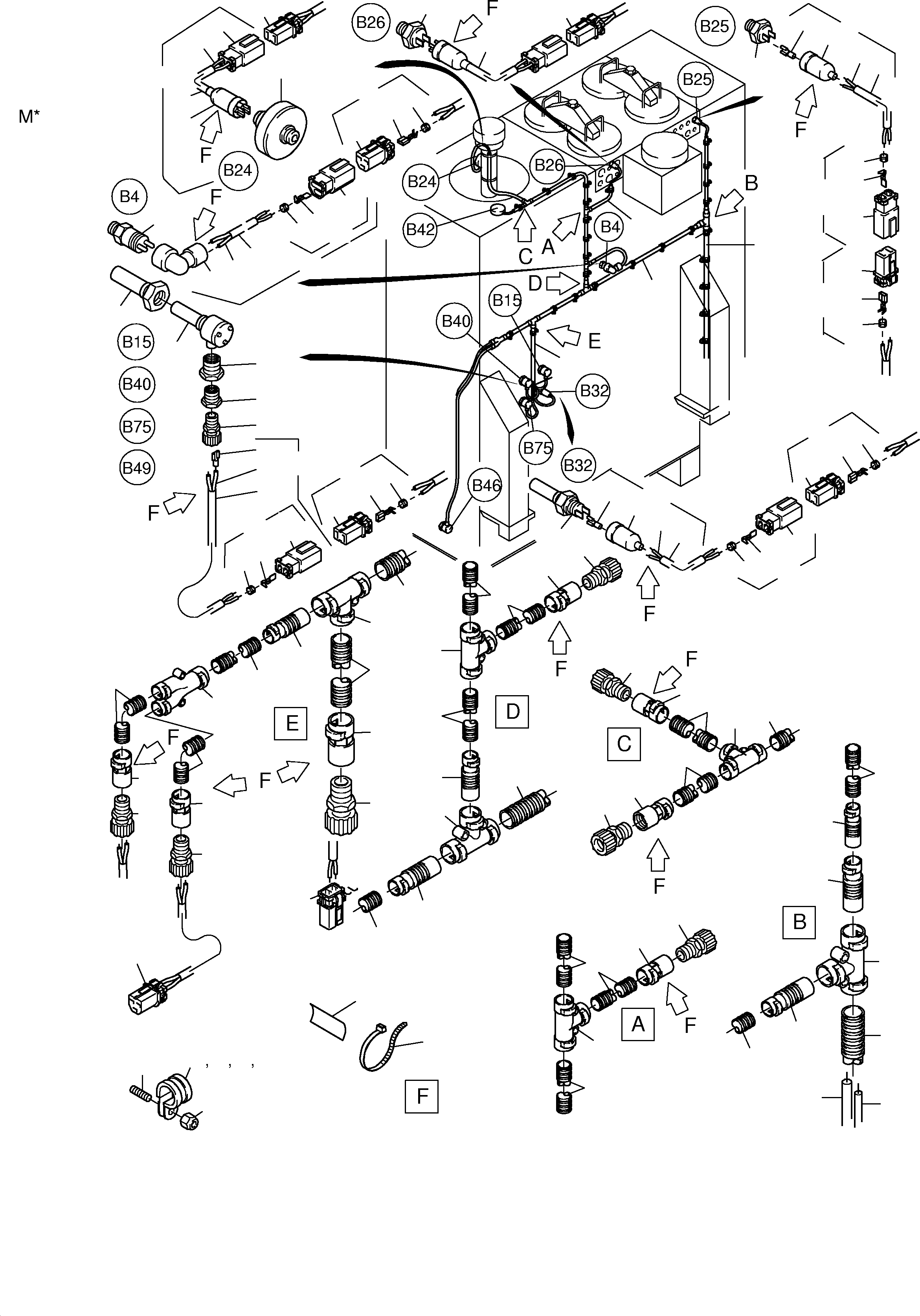 Excavators Mining Komatsu / PC3000-1 S/N 06179(g06179) / Cables - Oil Tank andSwitch(485-2137c : 485-2137c)