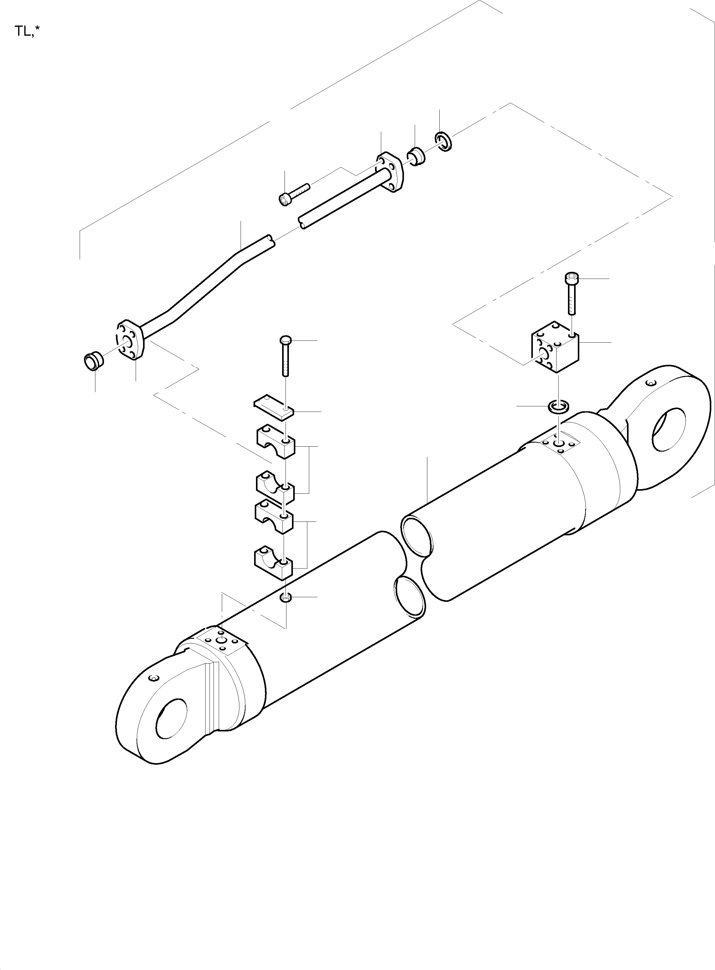 Komatsu parts book diagram for PC3000-1 S/N 06184: PIPES STICK CYLINDER