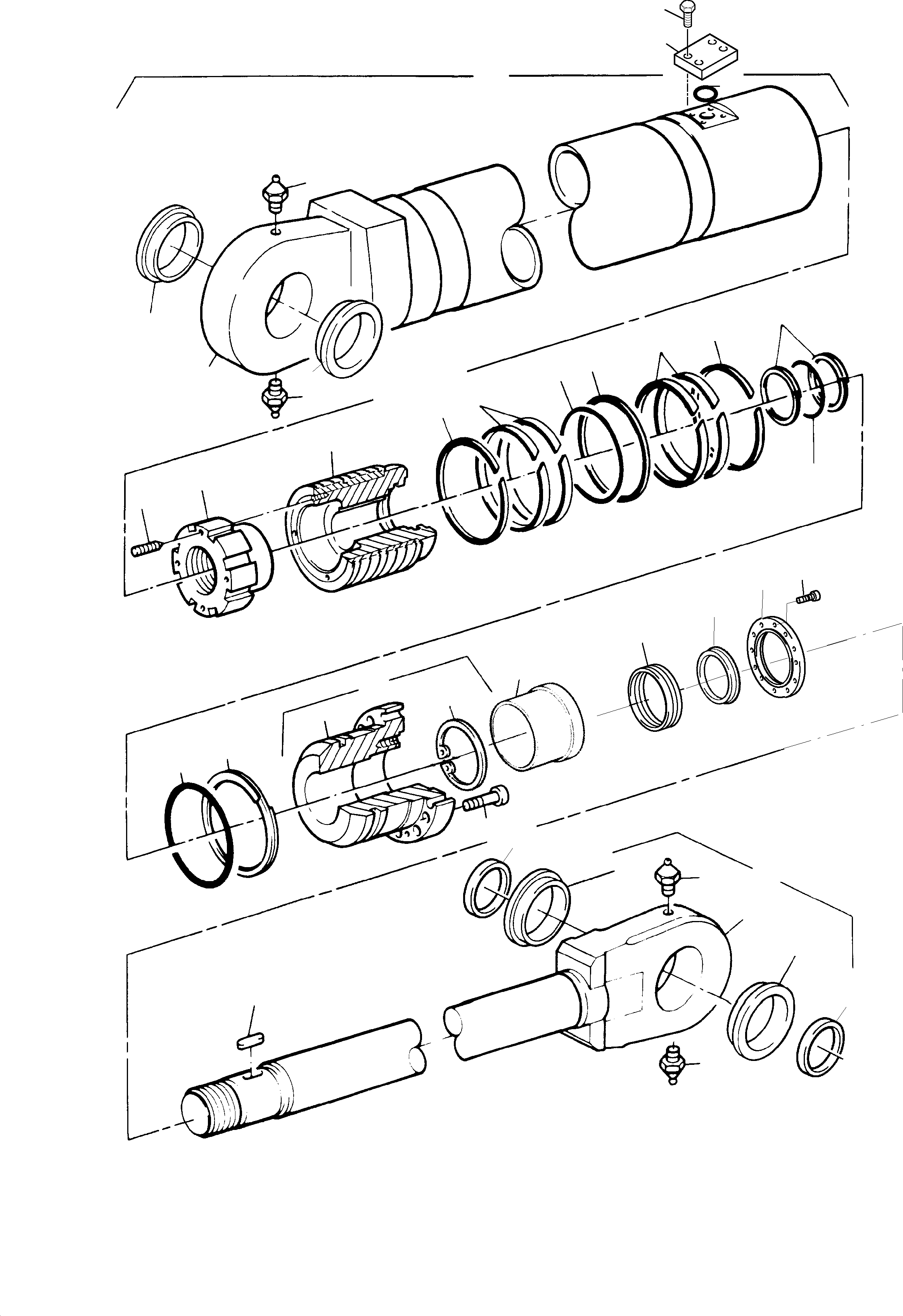 Komatsu parts book diagram for PC3000-1 S/N 06184: HYDR.-CYLINDER