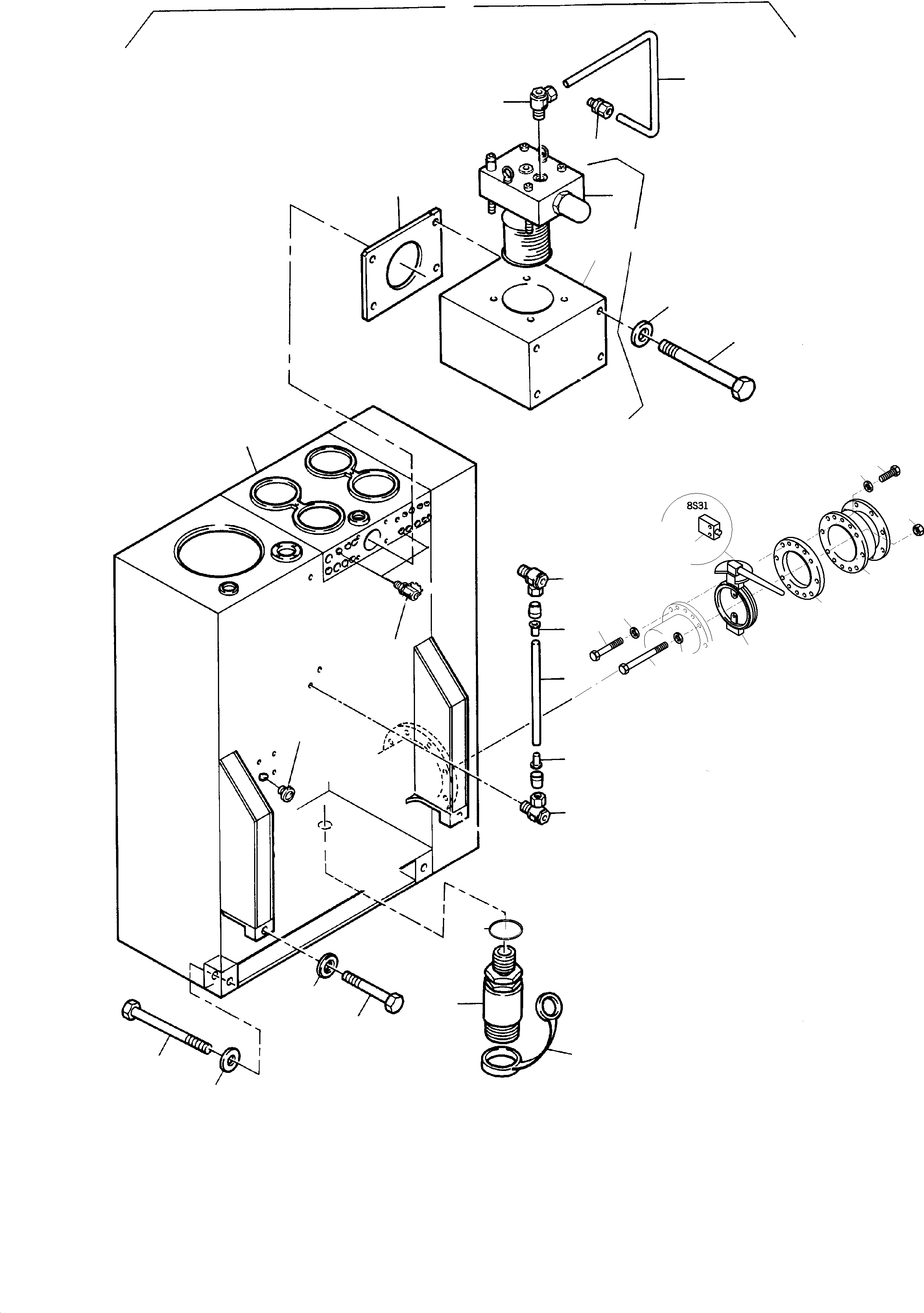Komatsu parts book diagram for PC3000-1 S/N 06184: MAIN OIL TANK