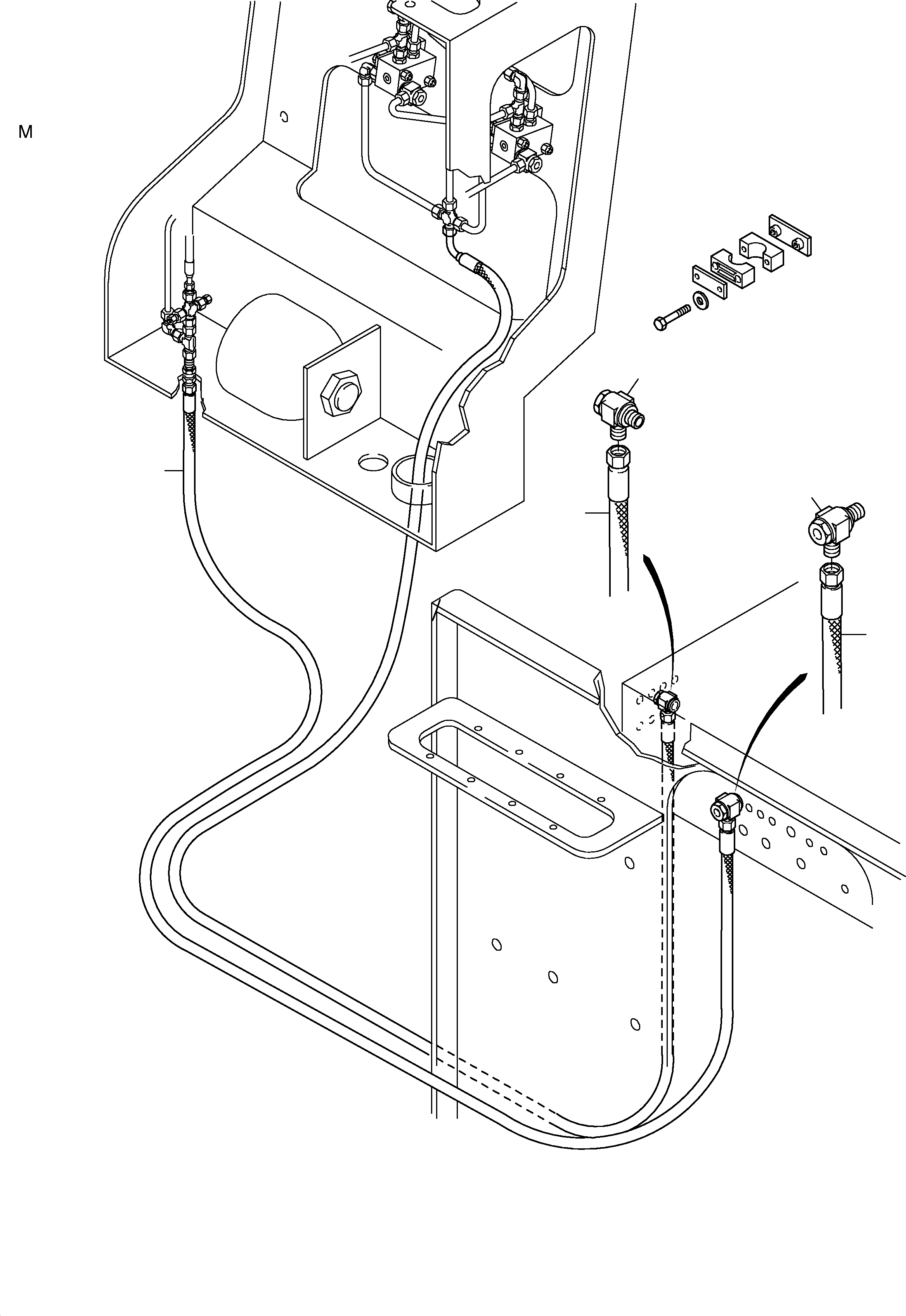 Komatsu parts book diagram for PC3000-1 S/N 06184: TANK LINES - PILOT CONTROL PLATE