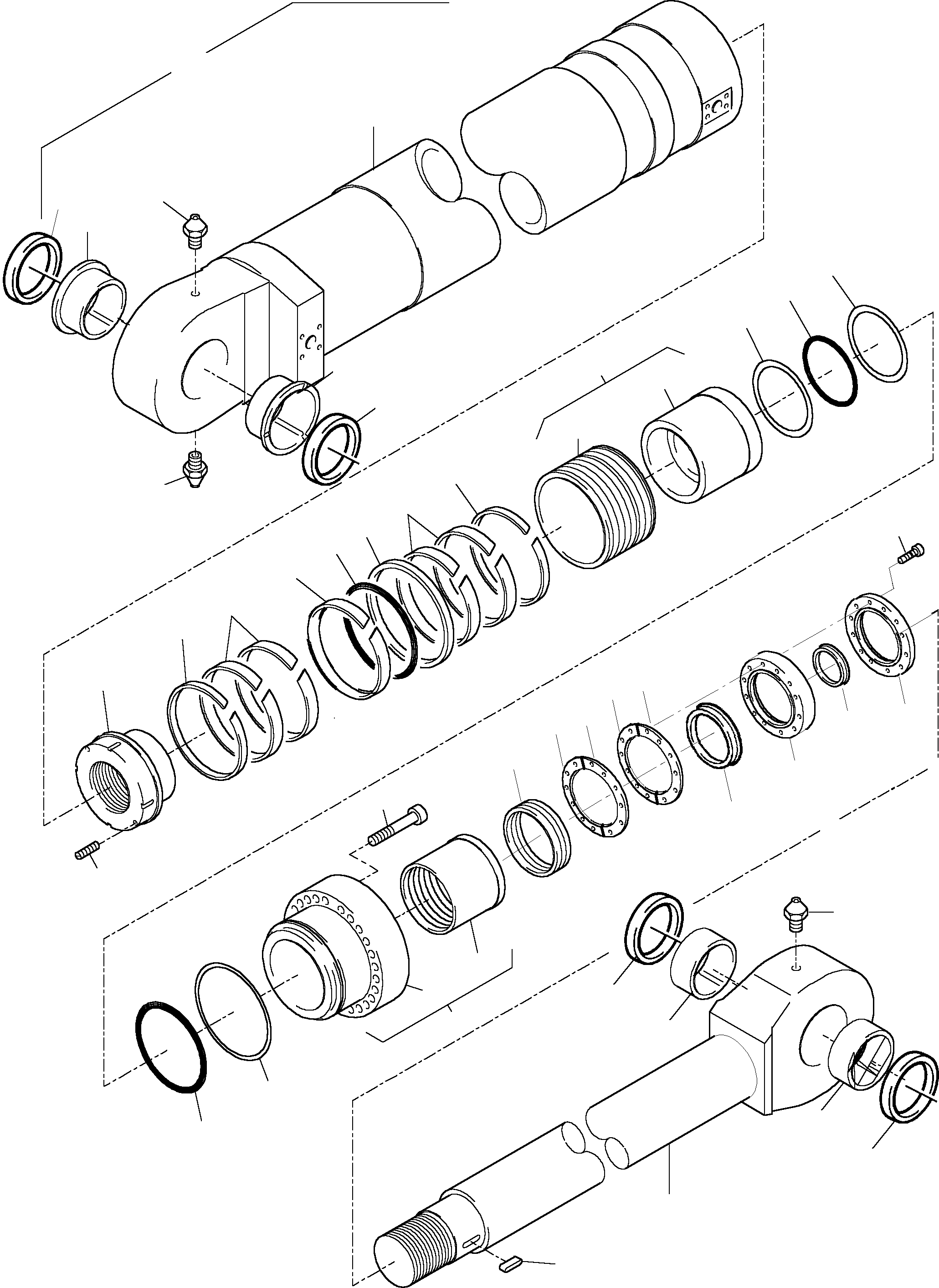 Komatsu parts book diagram for PC3000-1 S/N 06184: HYDR.-CYLINDER