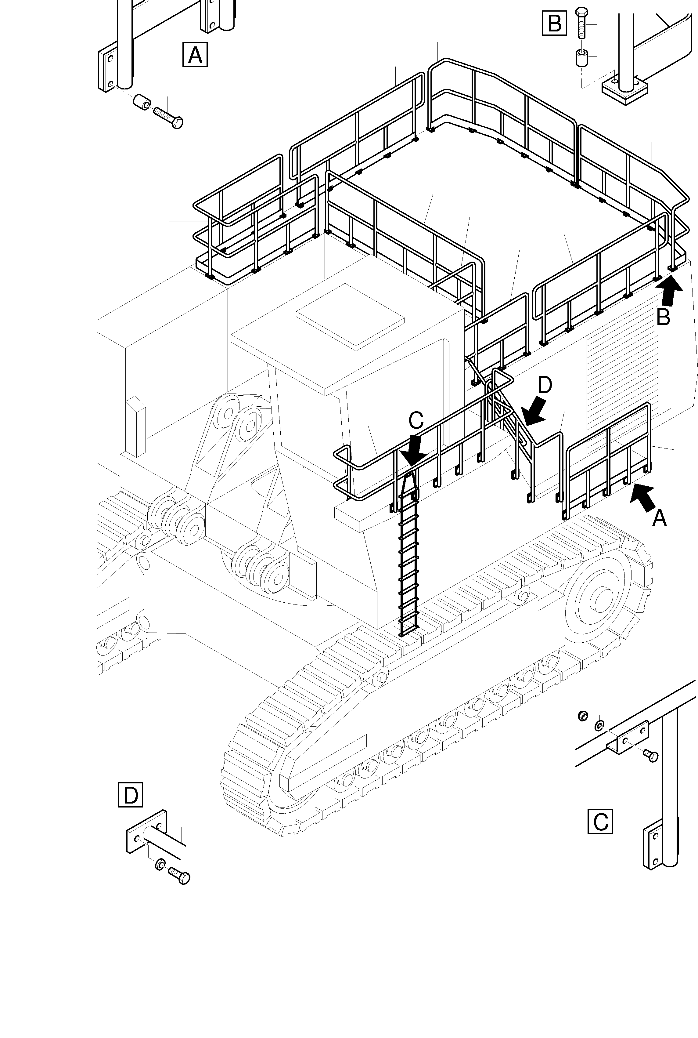 Komatsu parts book diagram for PC3000-1 S/N 06184: RAILS