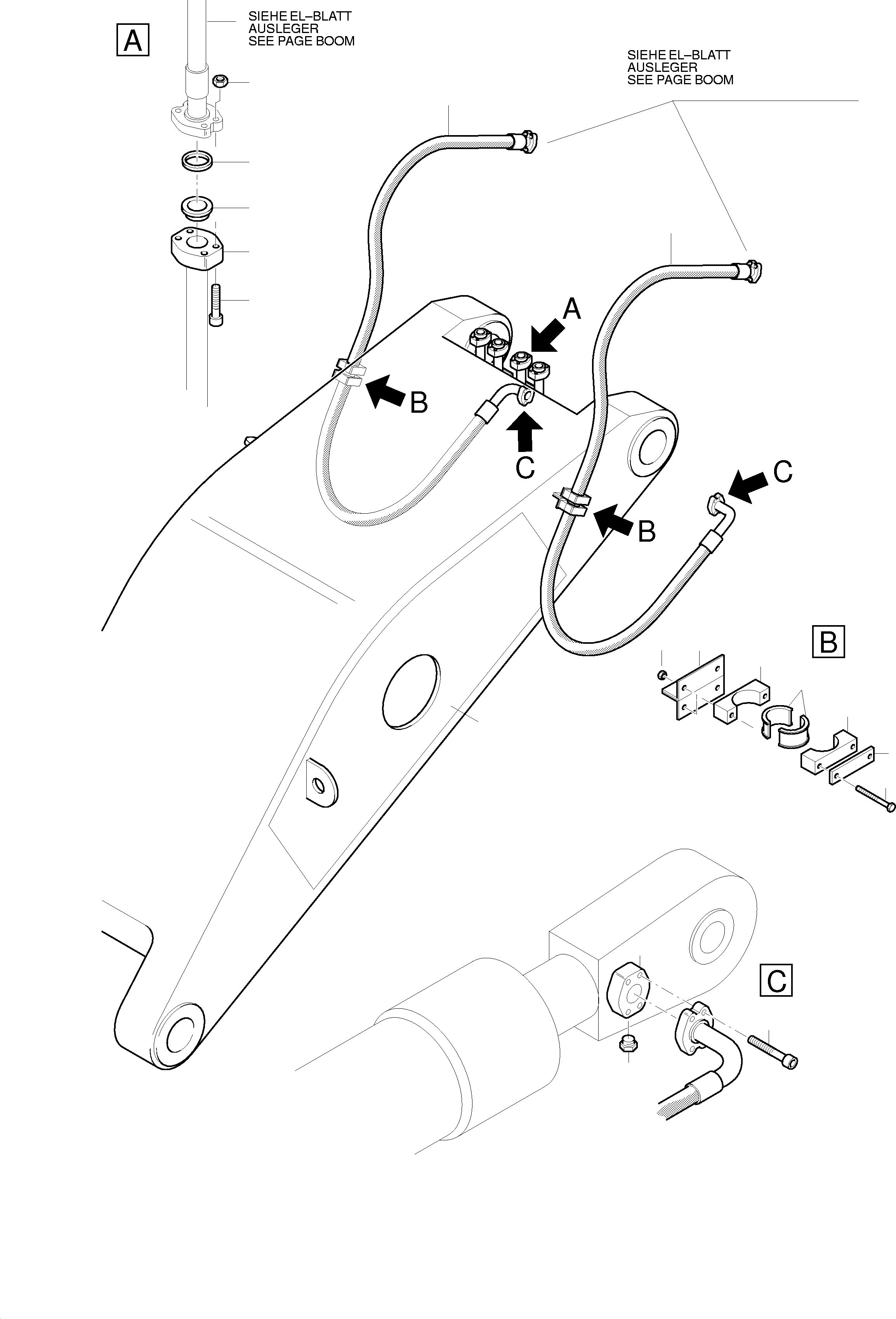 Komatsu parts book diagram for PC3000-1 S/N 06184: BULLCLAM BUCKET STICK 4,3 M