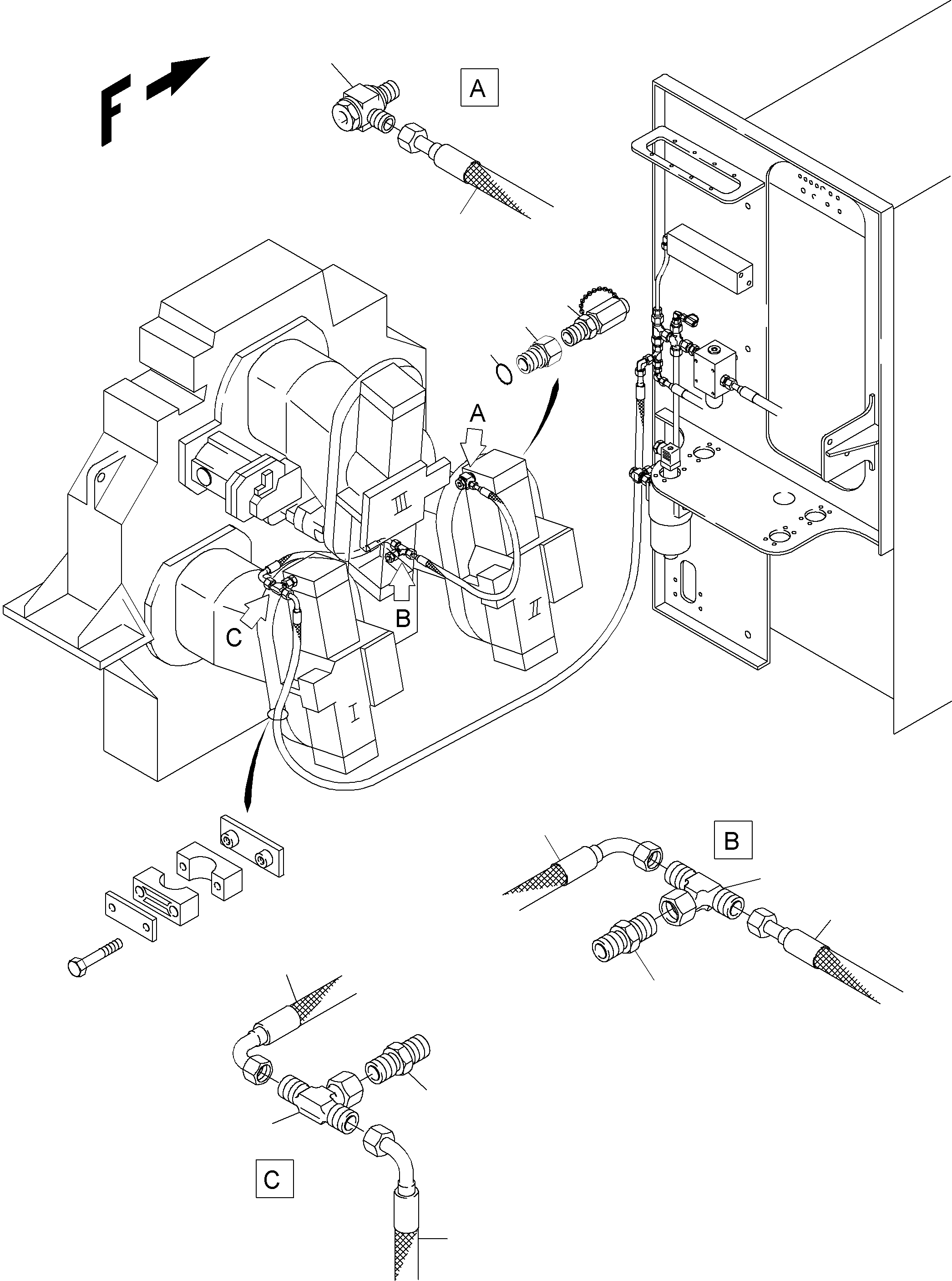 Komatsu parts book diagram for PC3000-1 S/N 06190: MAIN PUMP CONTROL