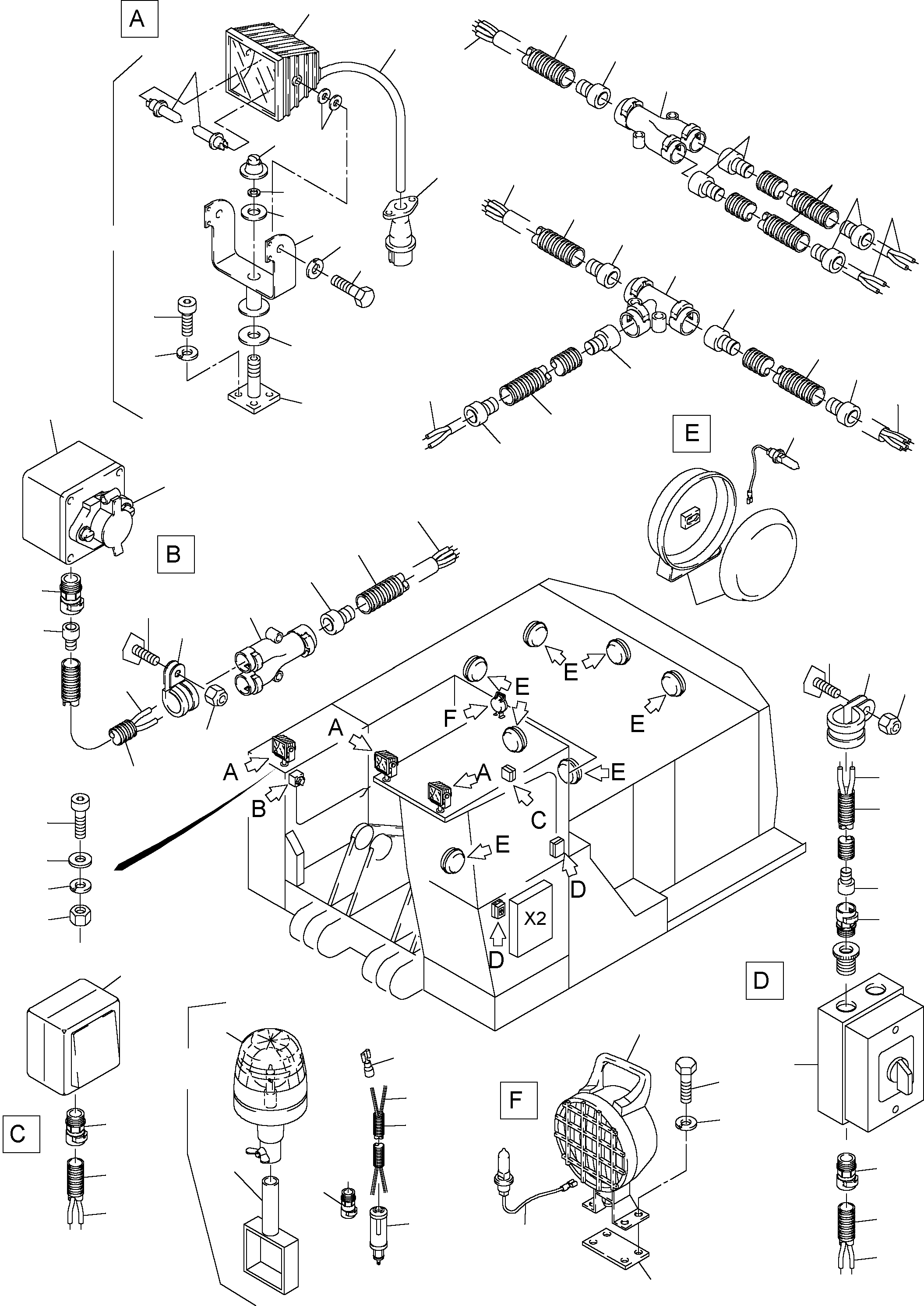 Komatsu parts book diagram for PC3000-1 S/N 06190: LIGHTING EQUIPMENT