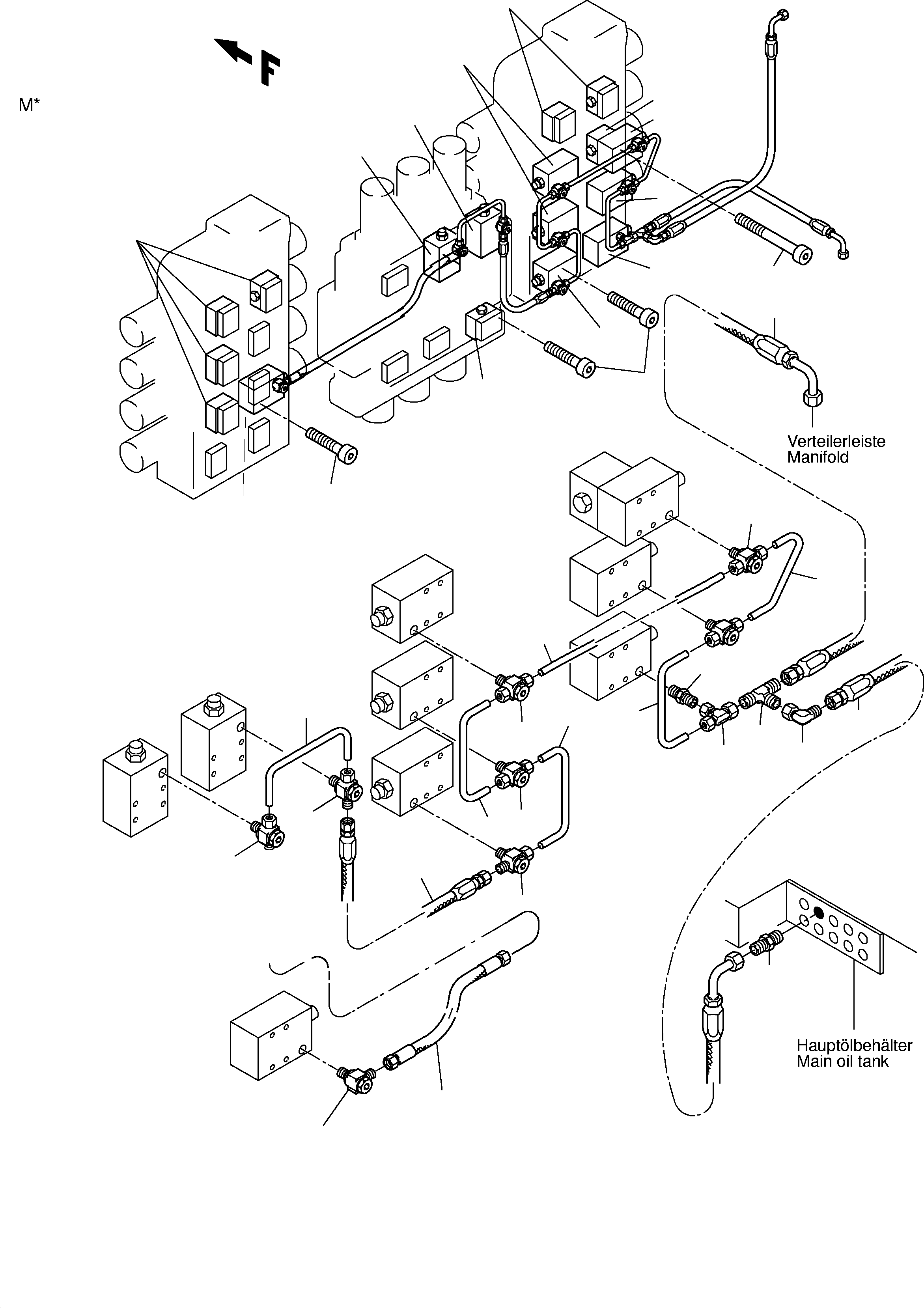 Komatsu parts book diagram for PC3000-1 S/N 06190: VALVES ON CONTROL BLOCKS