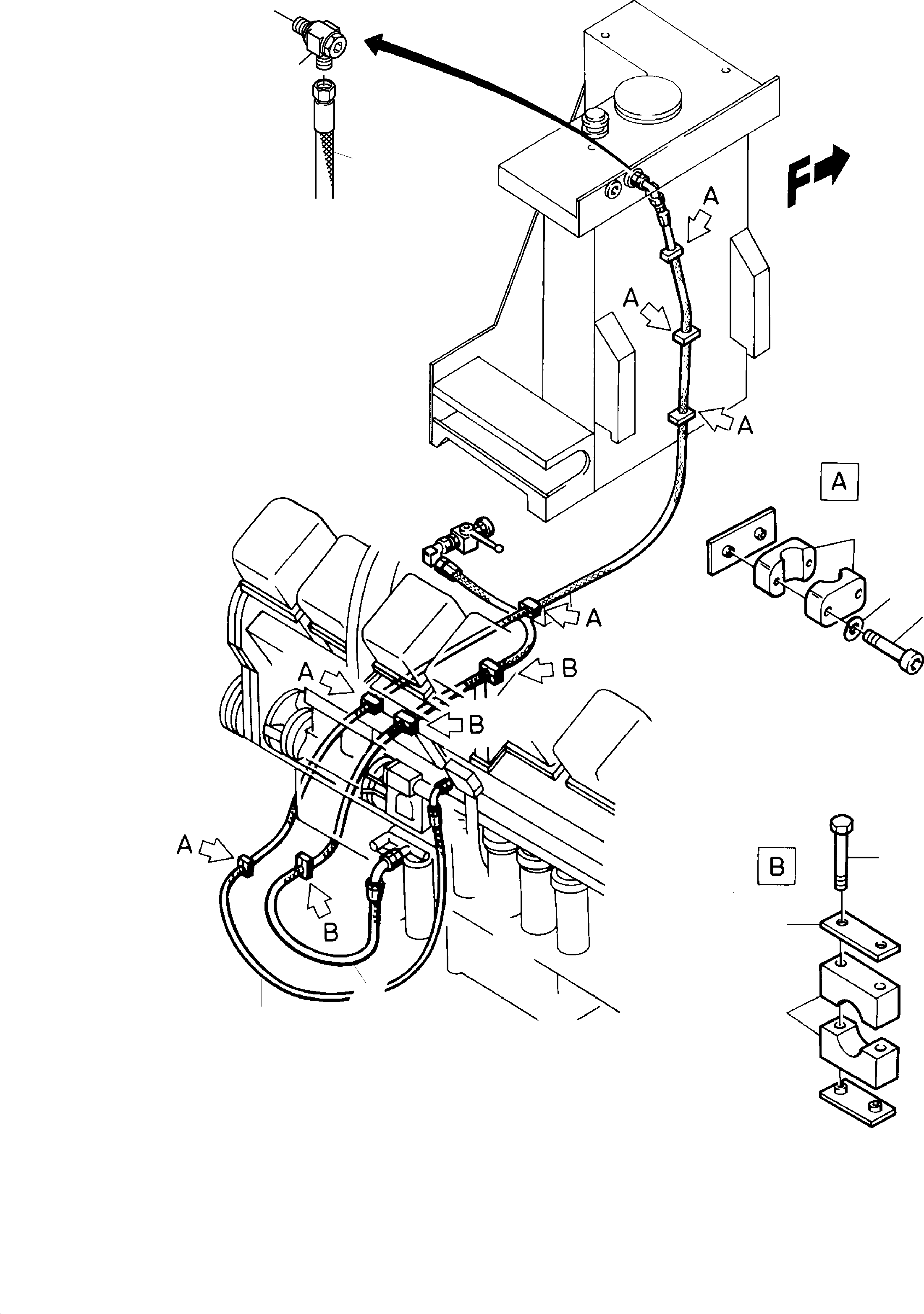 Komatsu parts book diagram for PC3000-1 S/N 06190: FUEL LINES