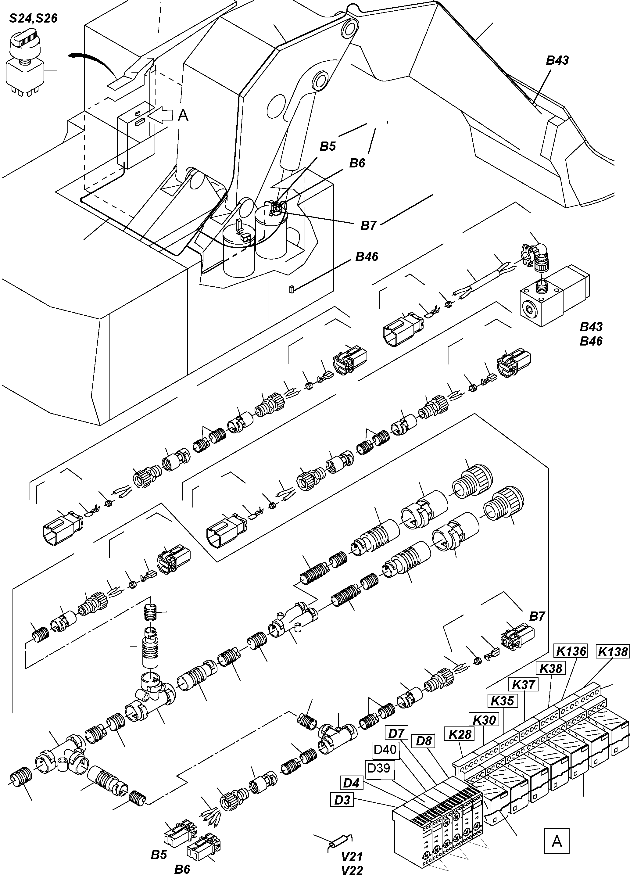 Komatsu parts book diagram for PC3000-1 S/N 06190: ELECTR. PARTS