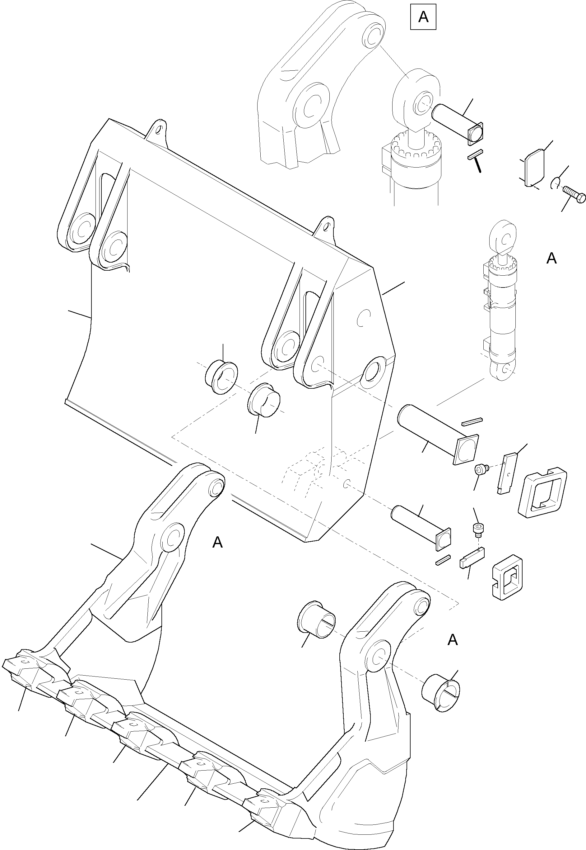 Komatsu parts book diagram for PC3000-1 S/N 06190: BULLCLAM BUCKET 14.5 CBM