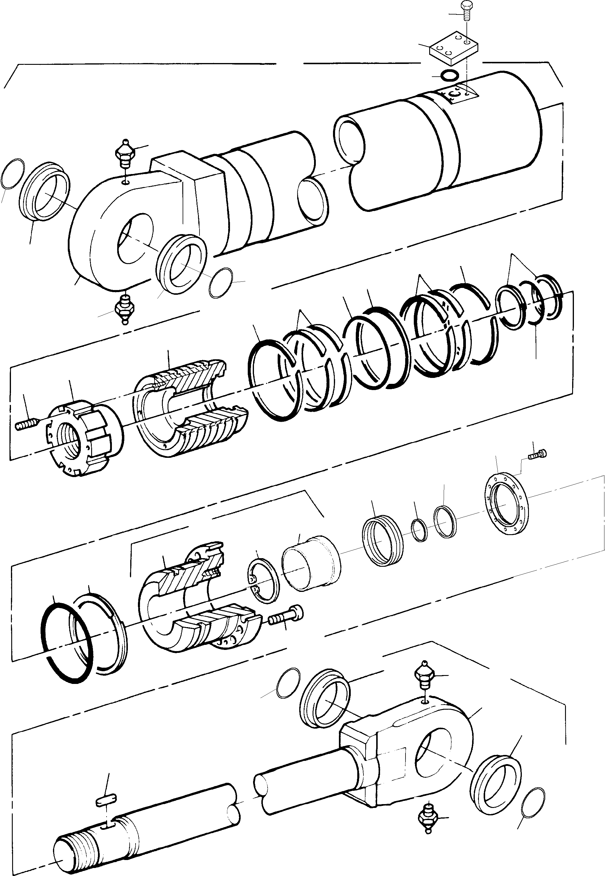 Komatsu parts book diagram for PC3000-1 S/N 06190: HYDR.-CYLINDER