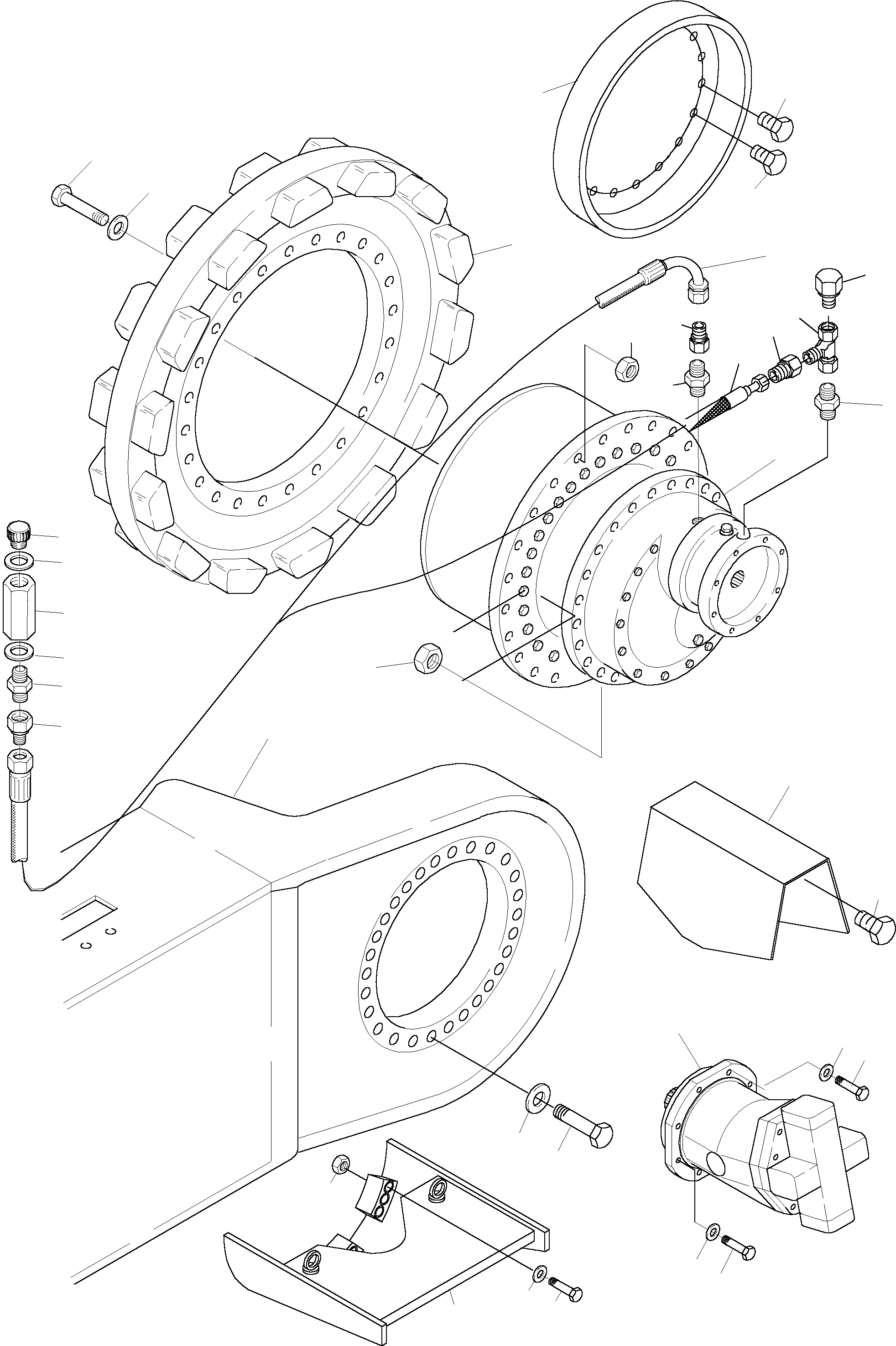 Komatsu parts book diagram for PC3000-1 S/N 06191: TRACK GROUP - DRIVE SPROCKET SIDE