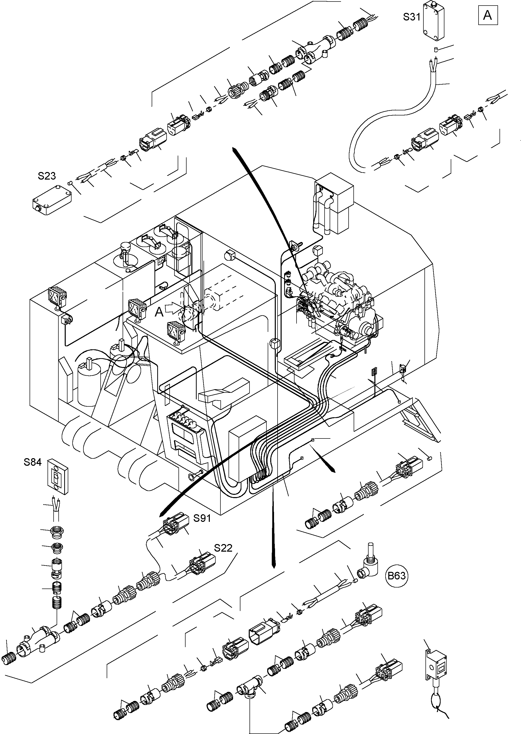 Komatsu parts book diagram for PC3000-1 S/N 06191: ELECTRIC EQUIPMENT