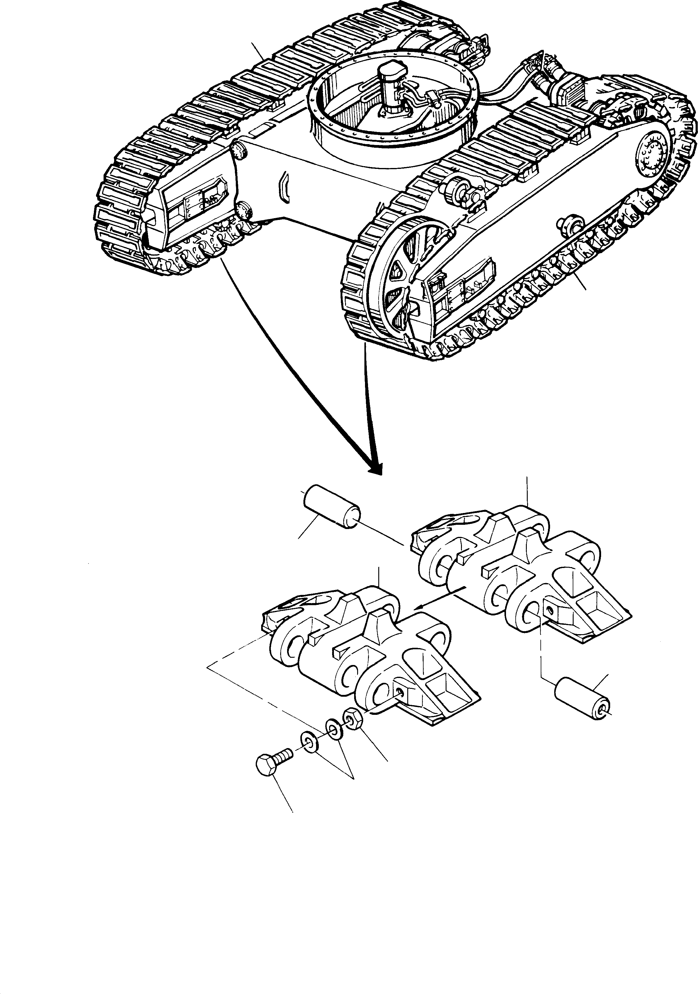 Komatsu parts book diagram for PC3000-1 S/N 06191: TRACK GROUP