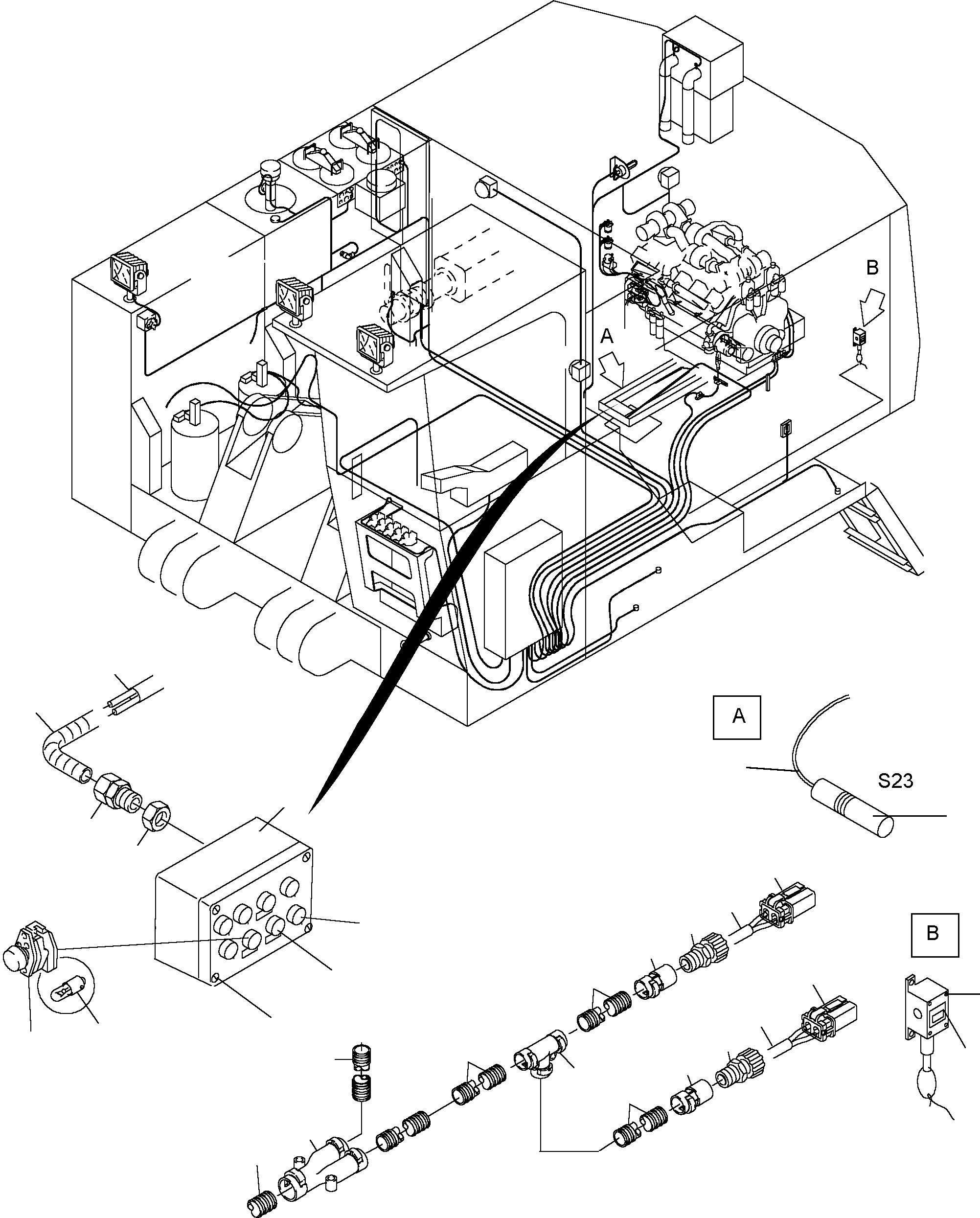 Komatsu parts book diagram for PC3000-1 S/N 06191: ELECTRIC PARTS - REFUELING