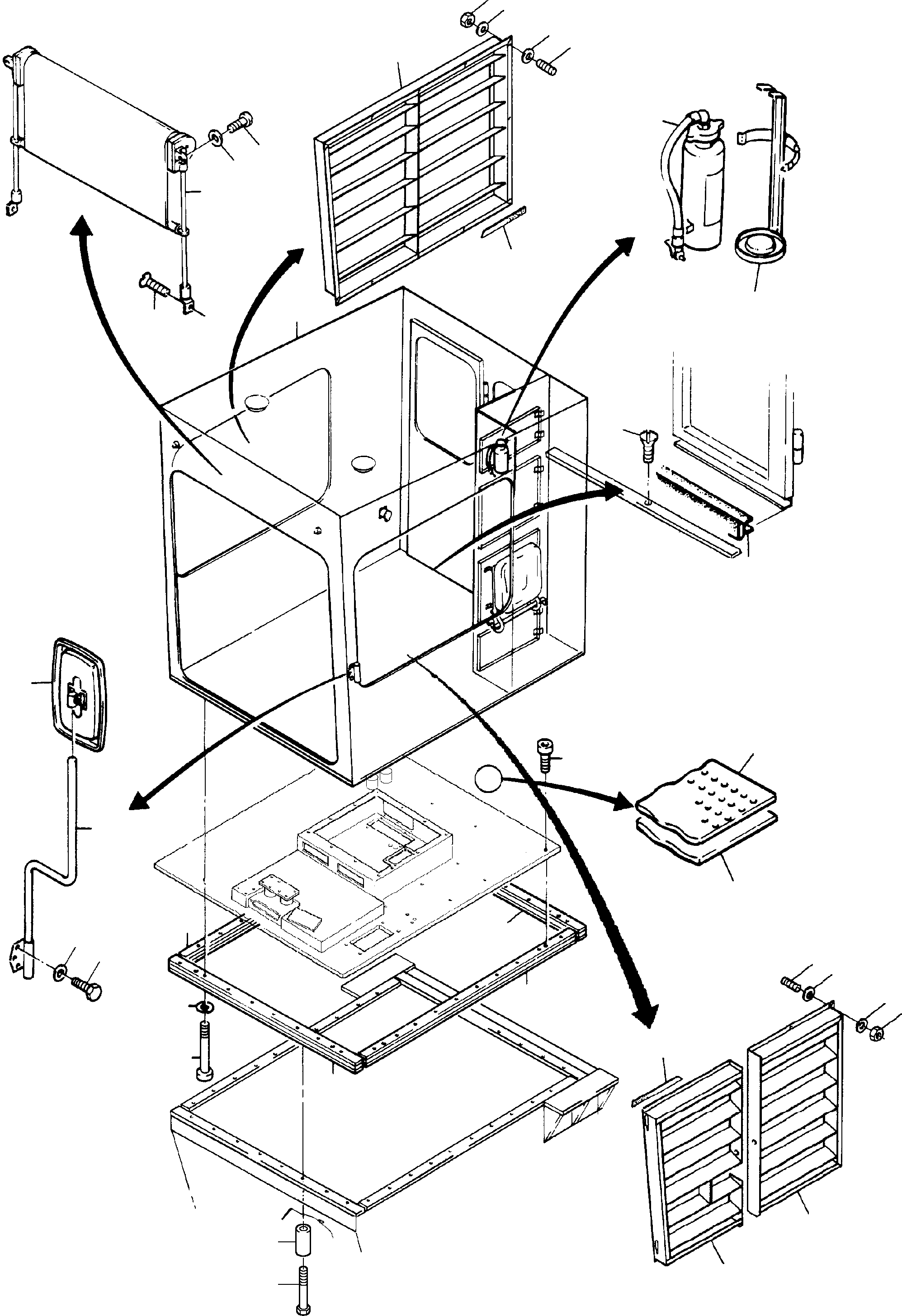 Komatsu parts book diagram for PC3000-1 S/N 06191: OPERATOR'S CAB ARRANGEMENT