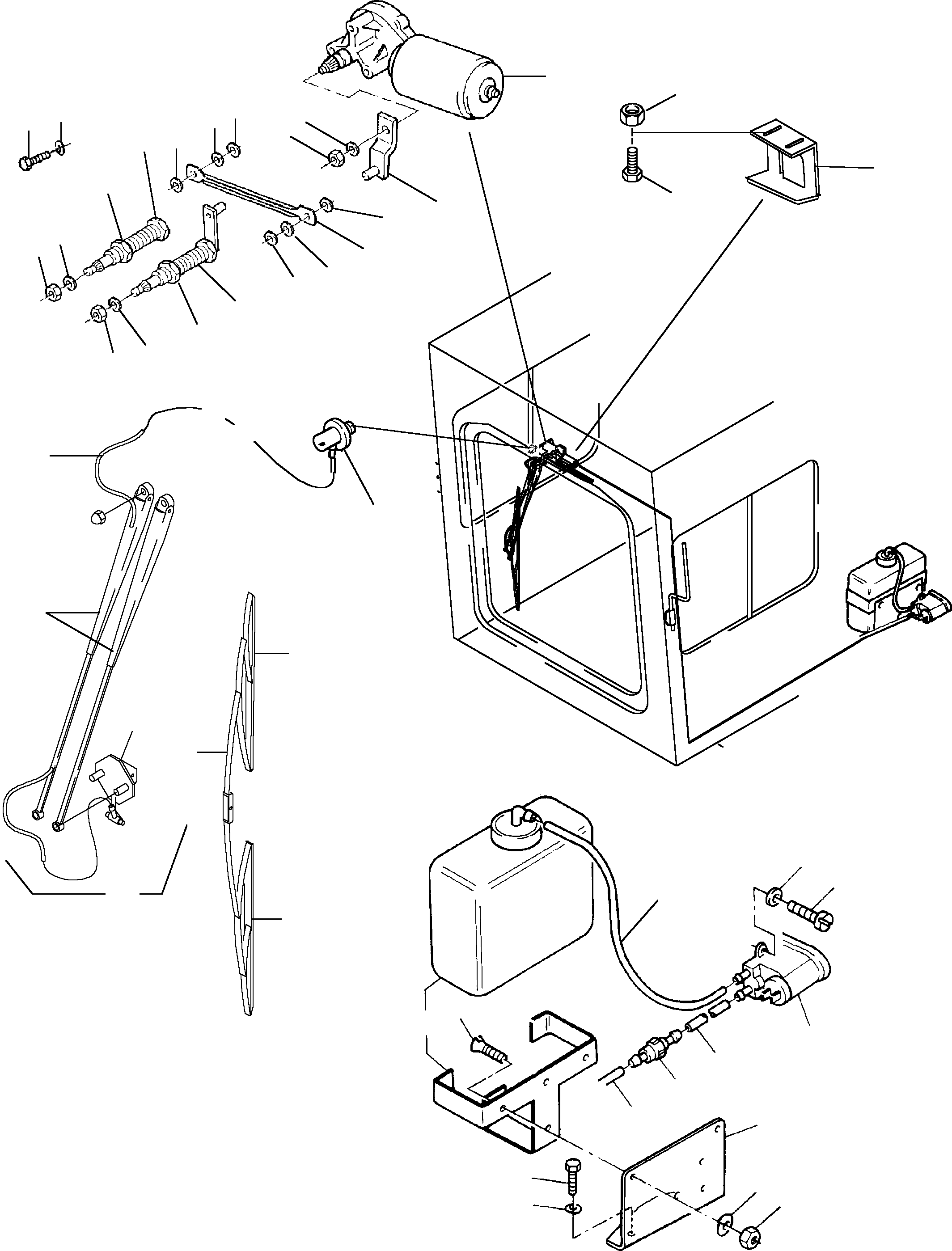 Komatsu parts book diagram for PC3000-1 S/N 06191: WINDSCREEN WASHING ASSY.