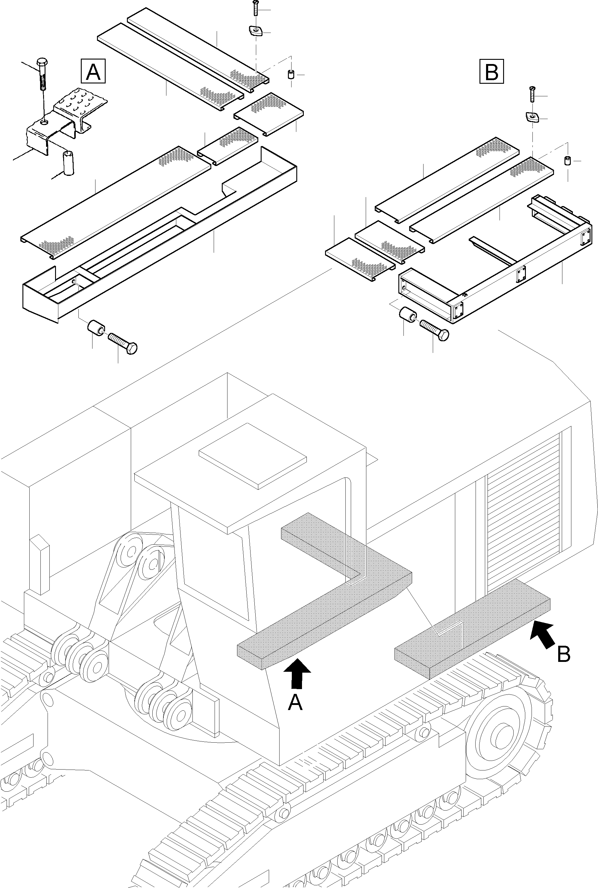 Komatsu parts book diagram for PC3000-1 S/N 06191: PLATFORM