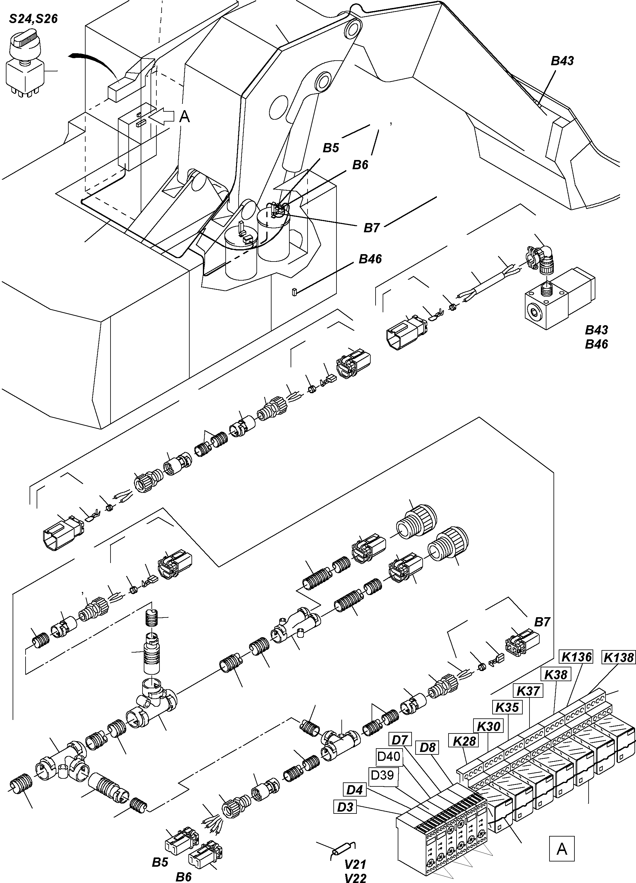 Komatsu parts book diagram for PC3000-1 S/N 06191: ELECTR. PARTS
