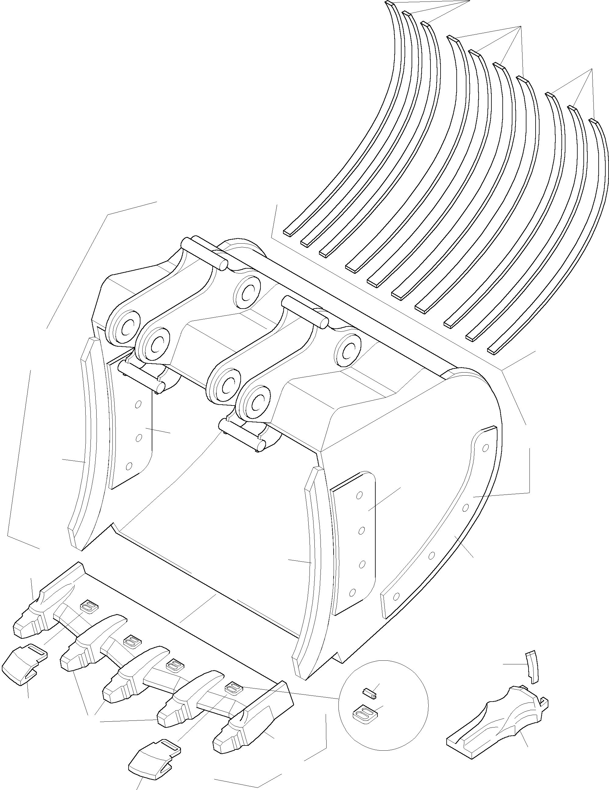 Komatsu parts book diagram for PC3000-1 S/N 06191: BACKHOE 15 CBM