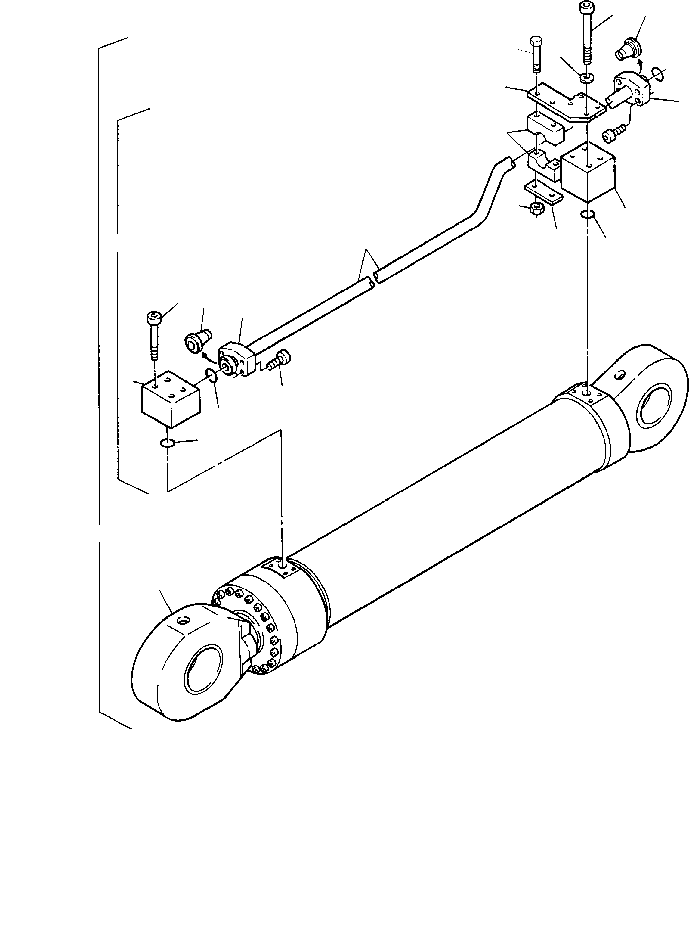 Komatsu parts book diagram for PC3000-1 S/N 06191: STICK CYLINDER WITH PIPES