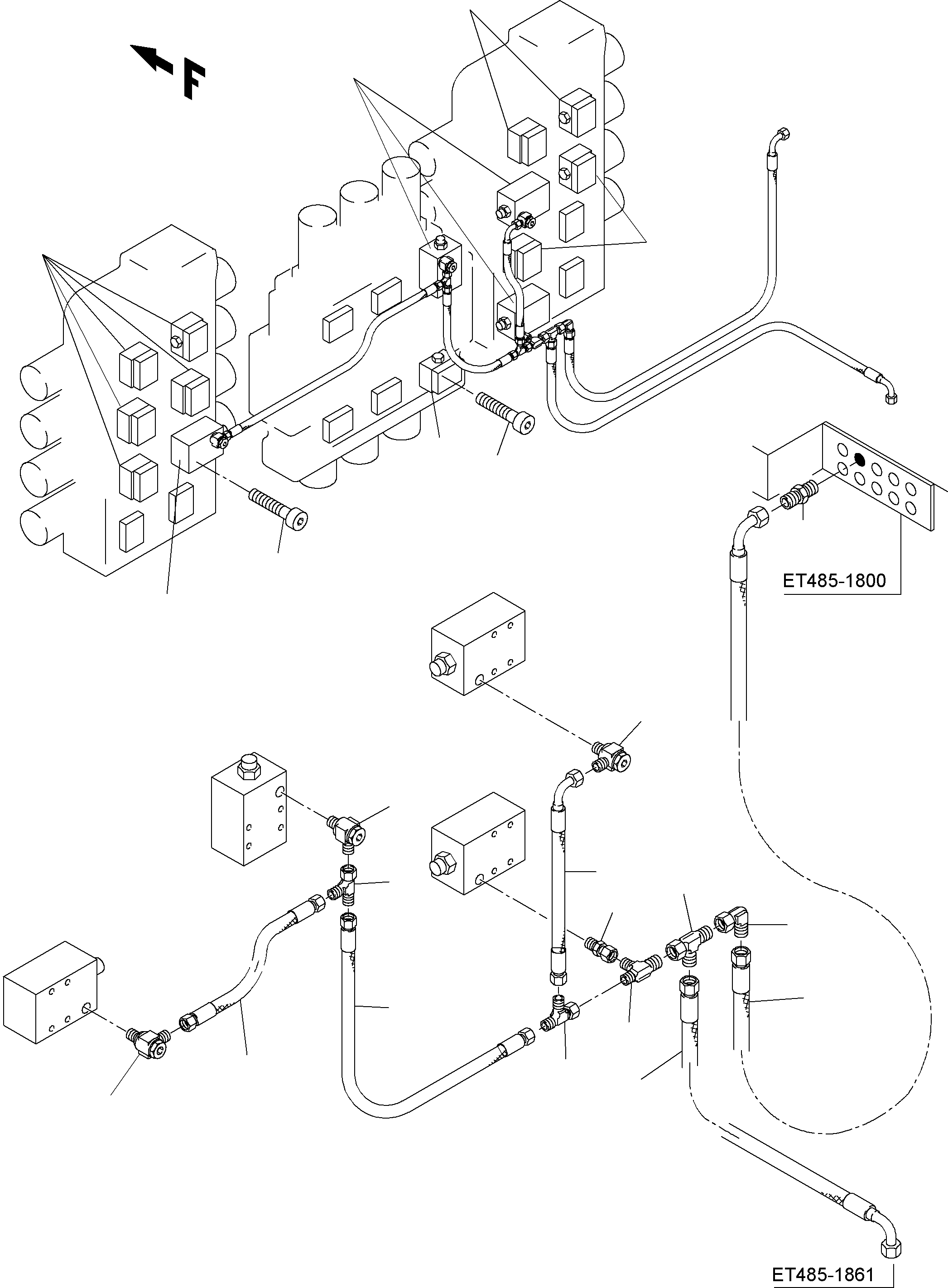 Komatsu parts book diagram for PC3000-1 S/N 06194: VALVES ON CONTROL BLOCKS (BE)